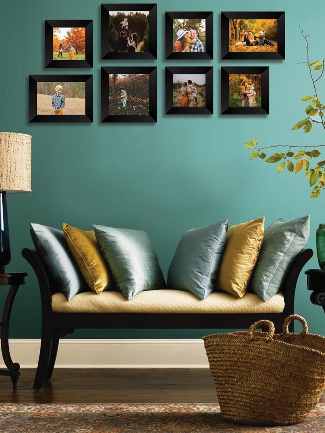 

eCraftIndia Set of 8 Black Solid Memory Wall Collage Photo Frames