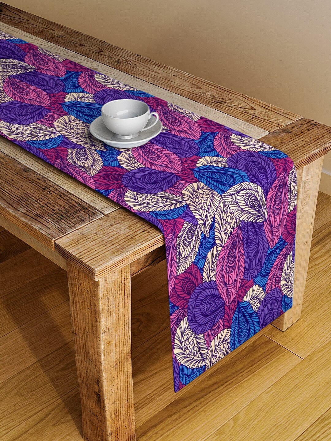 

Alina decor Purple & Blue Digital Printed Table Runner