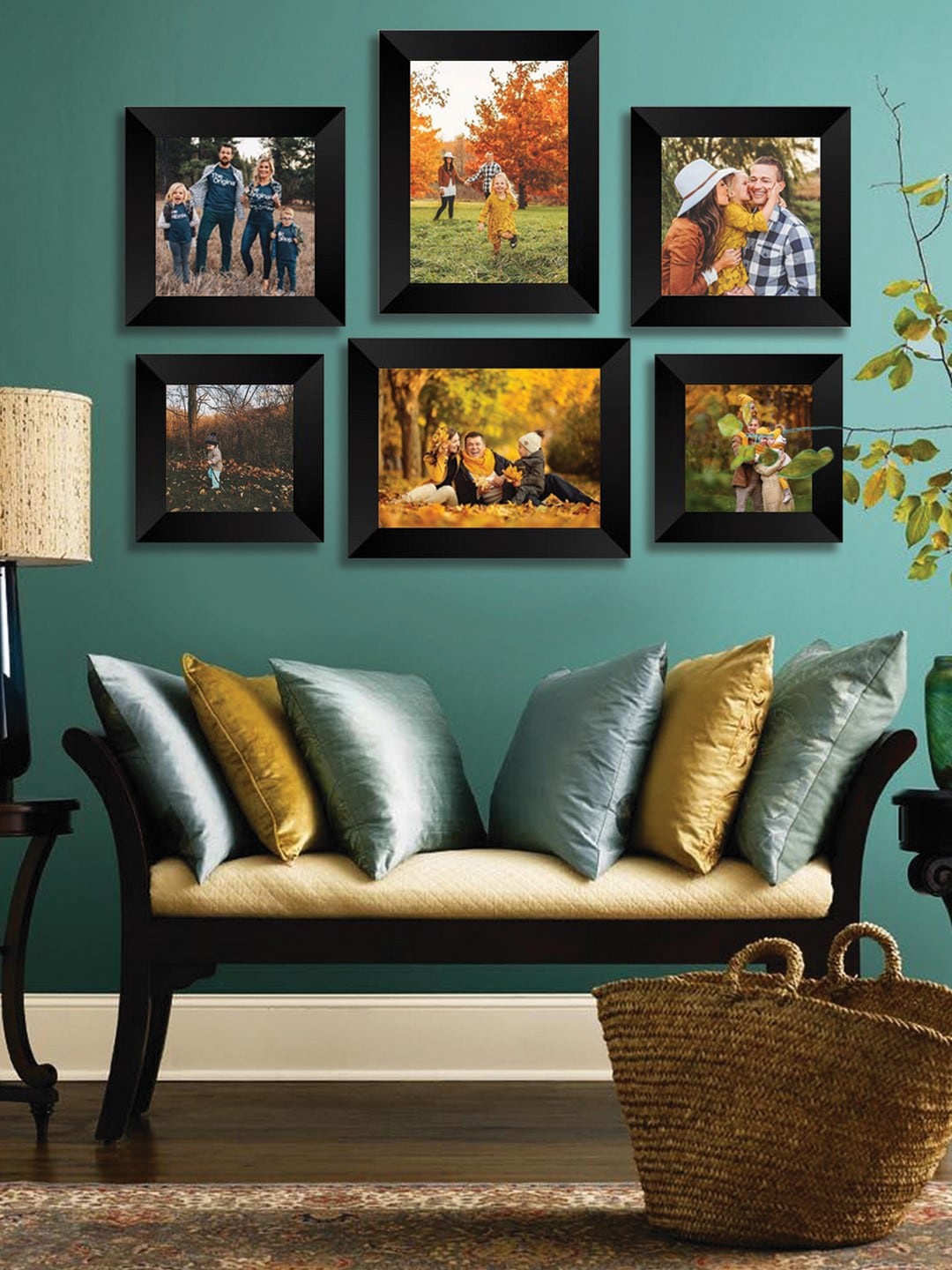 

eCraftIndia Set Of 6 Black Solid Memory Wall Collage Photo Frames