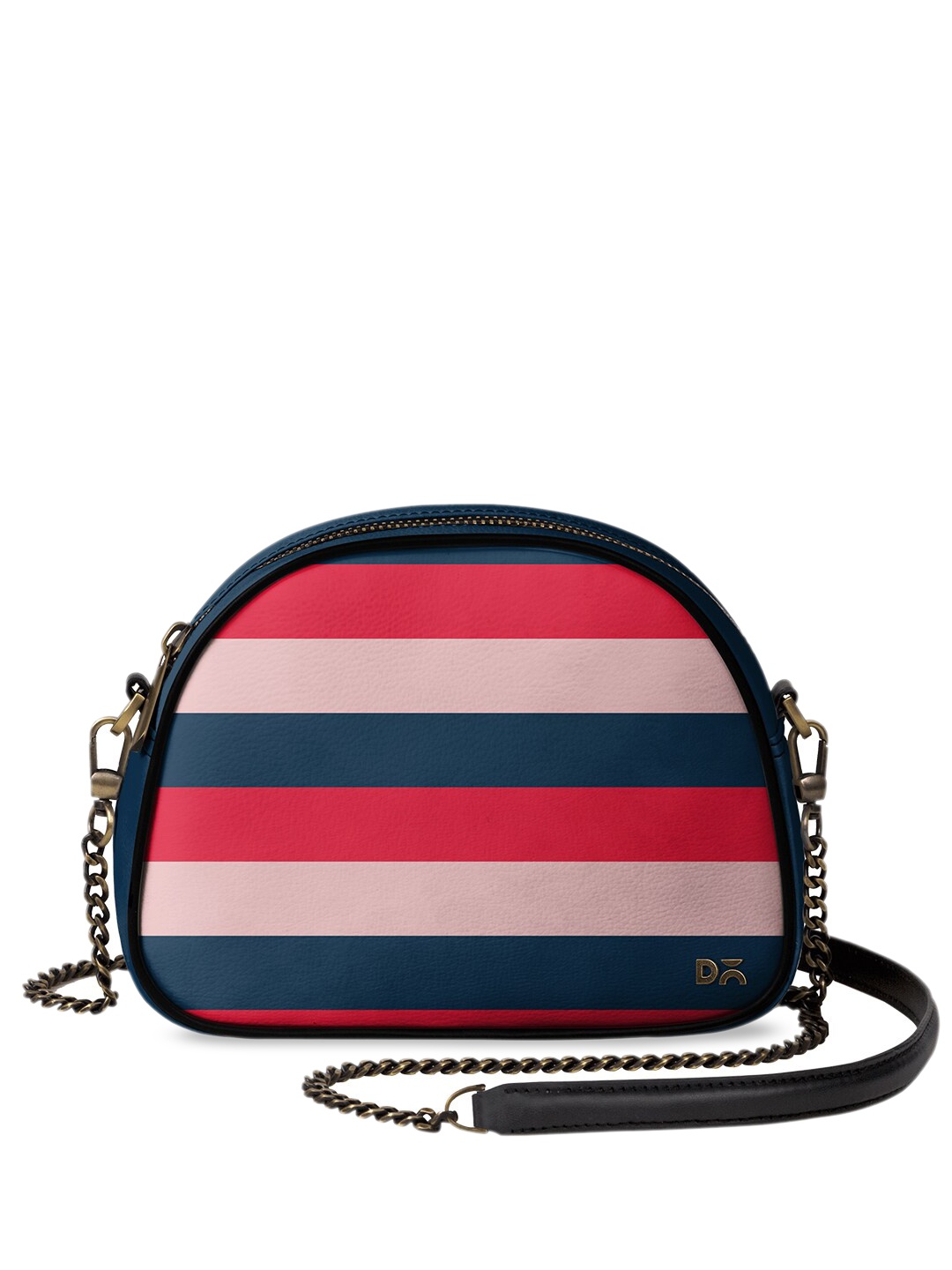 

DailyObjects Navy Blue & Red Striped Sling Bag