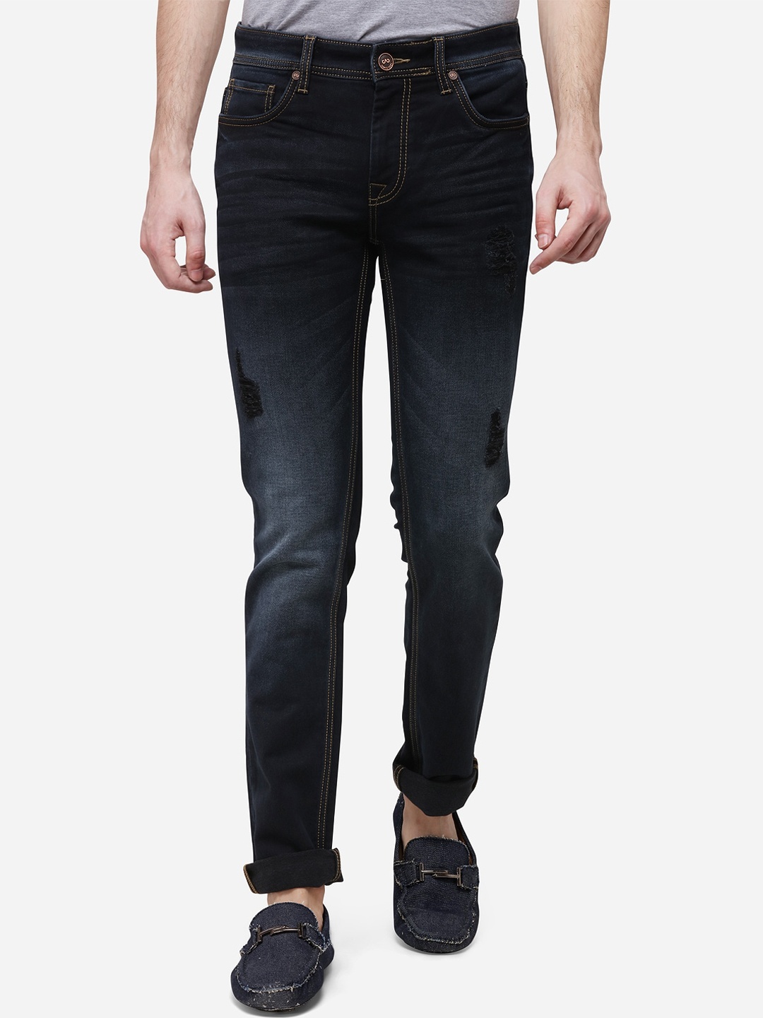 

JADE BLUE Men Blue Slim Fit Mid-Rise Clean Look Stretchable Jeans