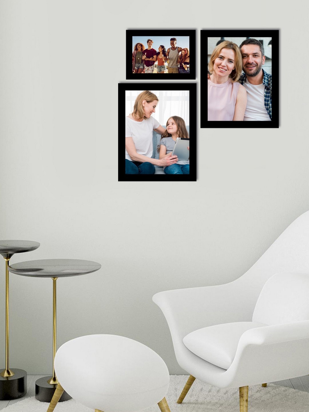 

eCraftIndia Set of 3 Black Solid Memory Wall Collage Photo Frames
