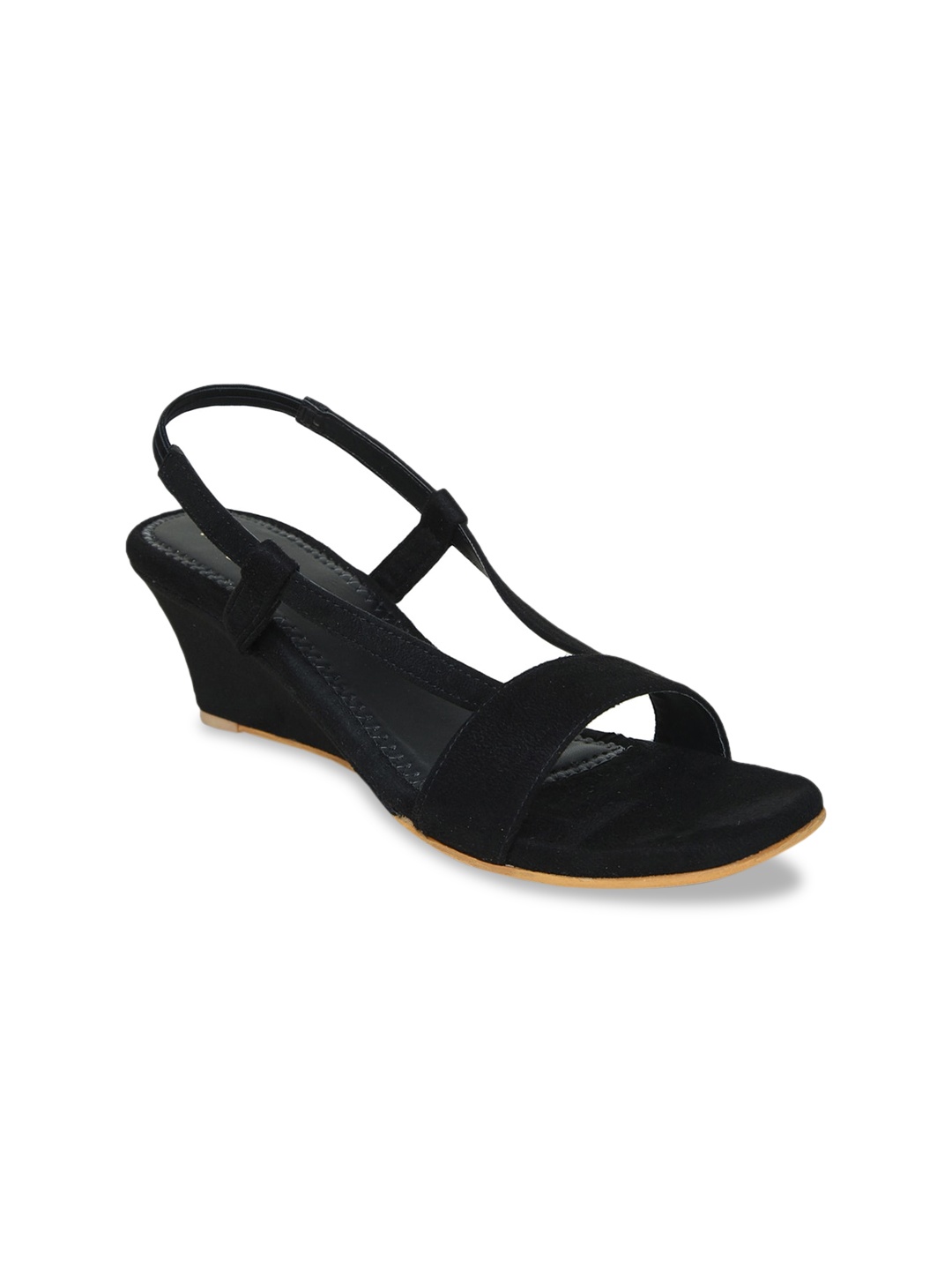 

VALIOSAA Women Black Solid Suede Heels