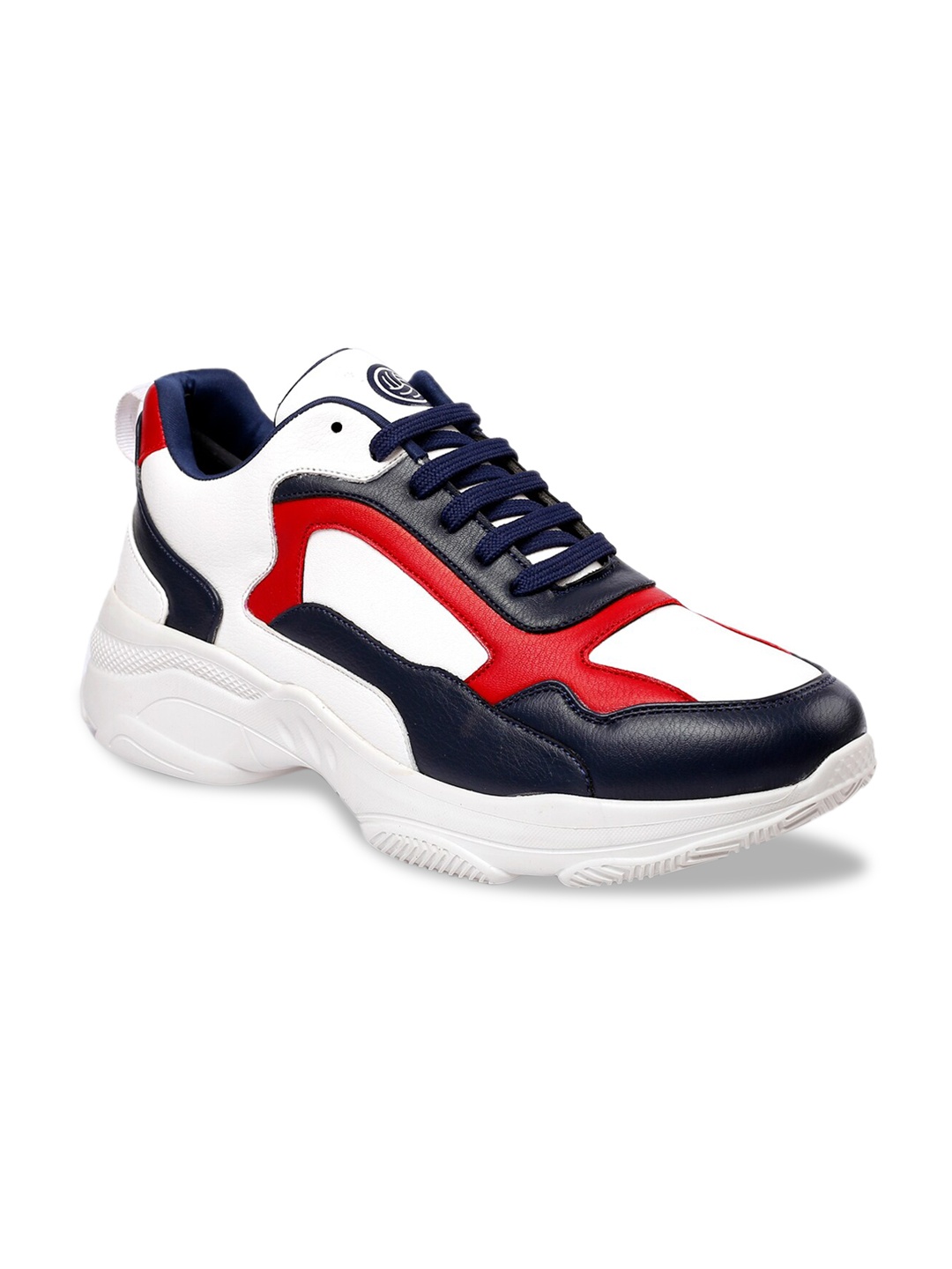 

bacca bucci Men White & Red Colourblocked Chunky Sneakers
