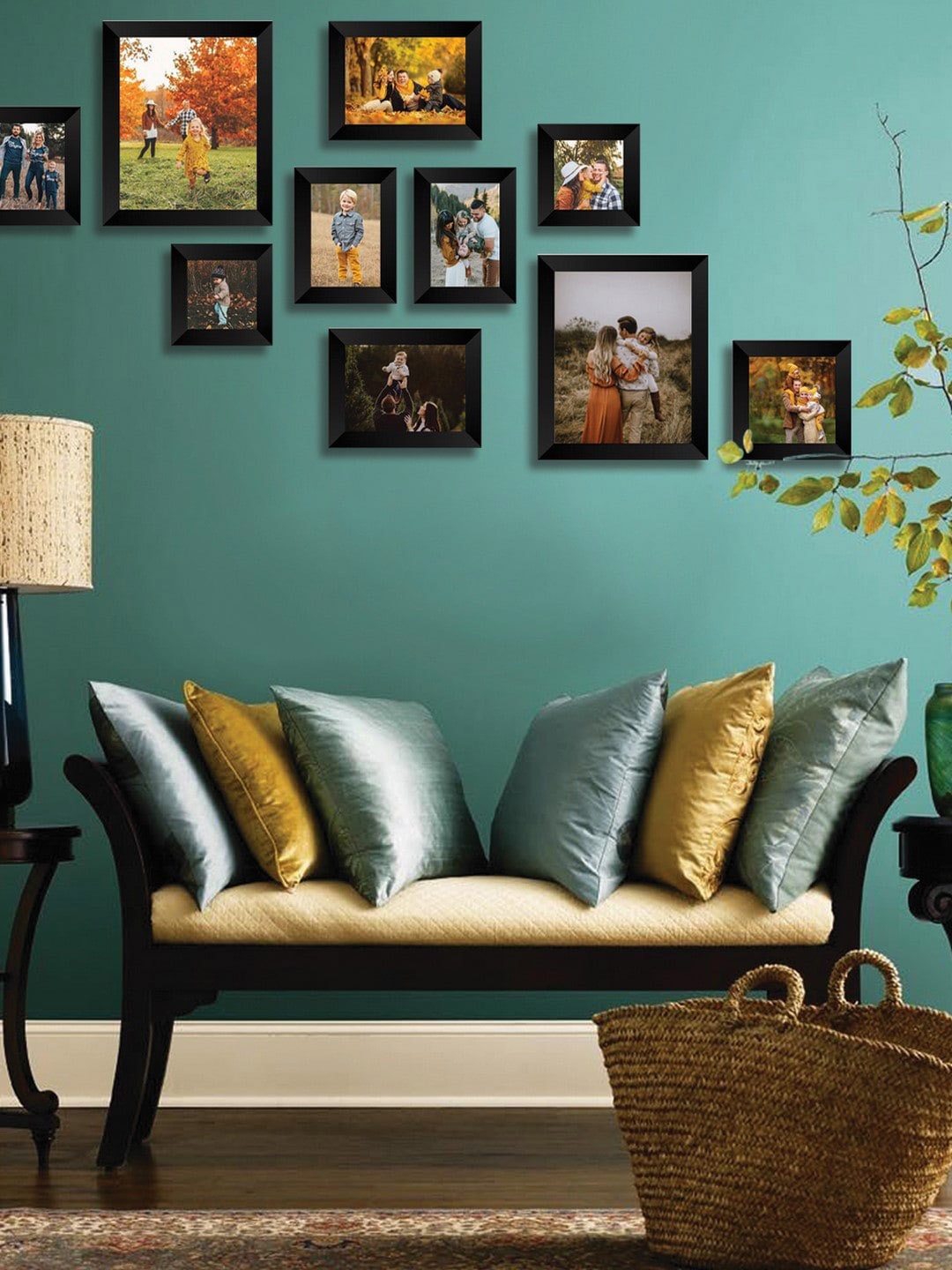 

eCraftIndia Set of 10 Black Wall Collage Photo Frames