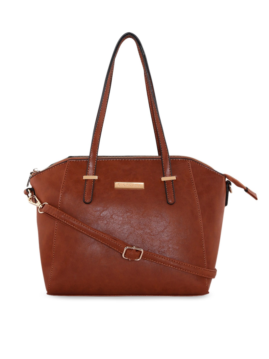 

GIORDANO Brown Textured Satchel Handbag