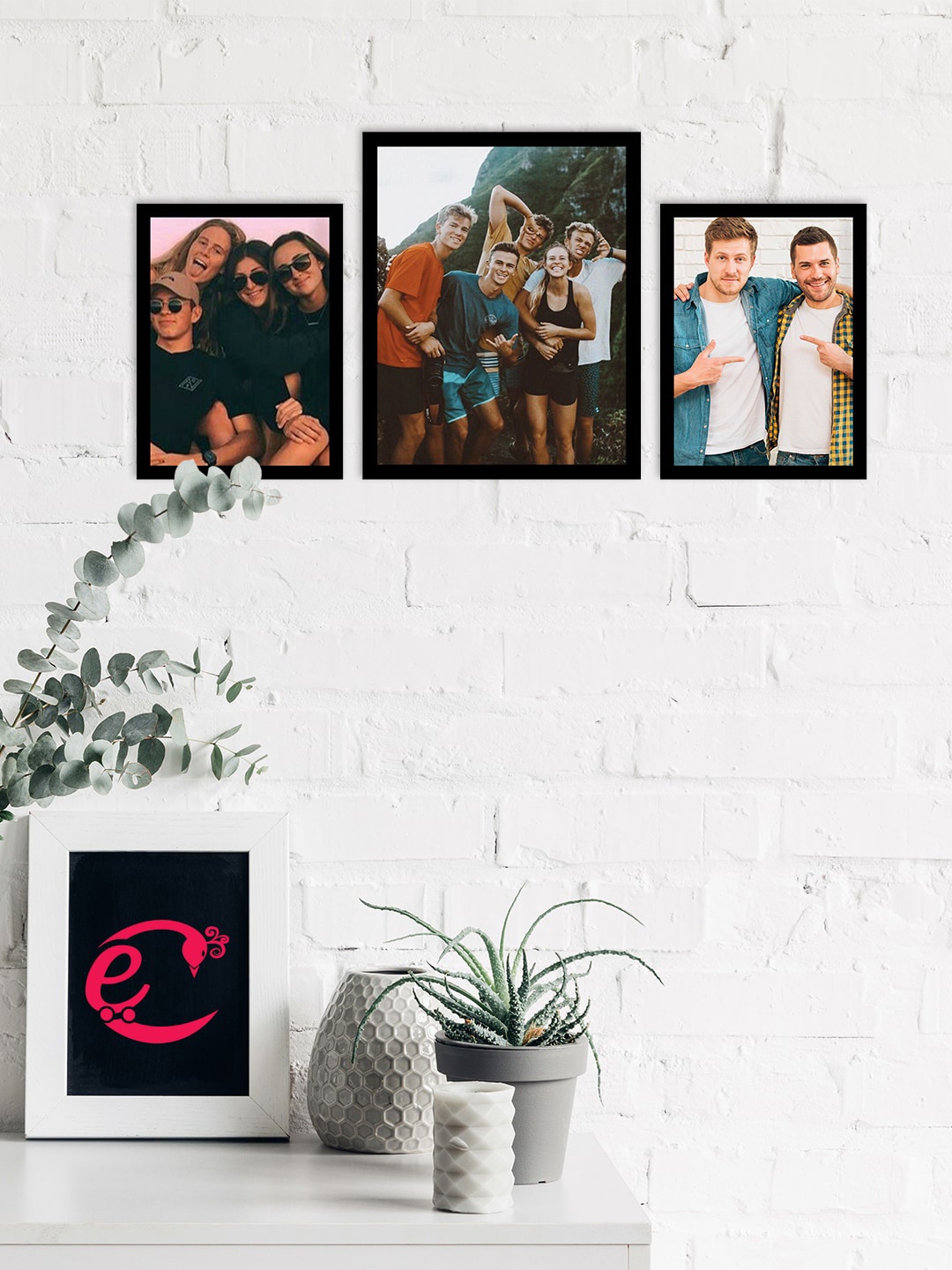 

eCraftIndia Set of 3 Black Wall Collage Photo Frames