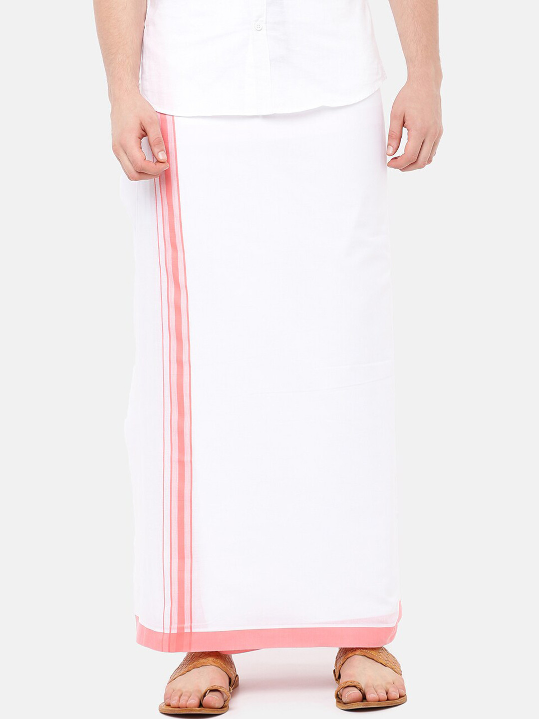 

Ramraj Men White Solid Ozone Fancy Dhoti