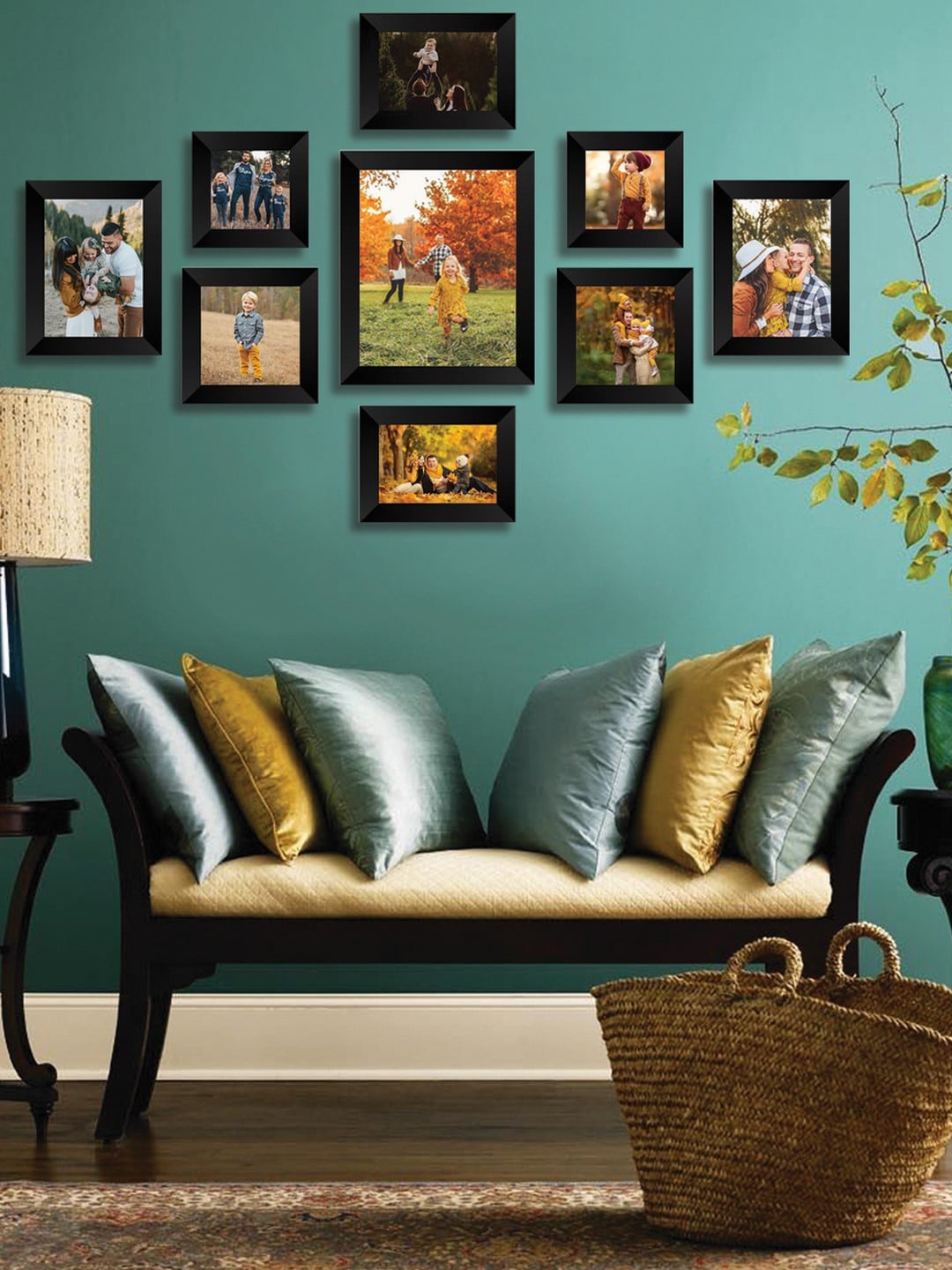 

eCraftIndia Set Of 8 Black Solid Memory Wall Collage Photo Frames