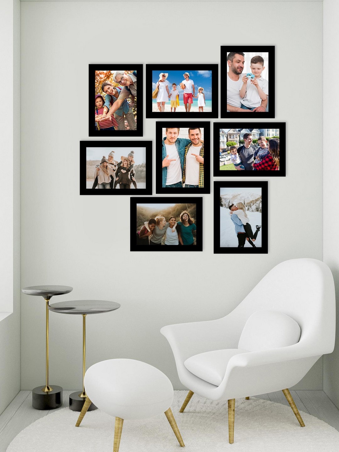 

eCraftIndia Set of 8 Black Wall Collage Photo Frames