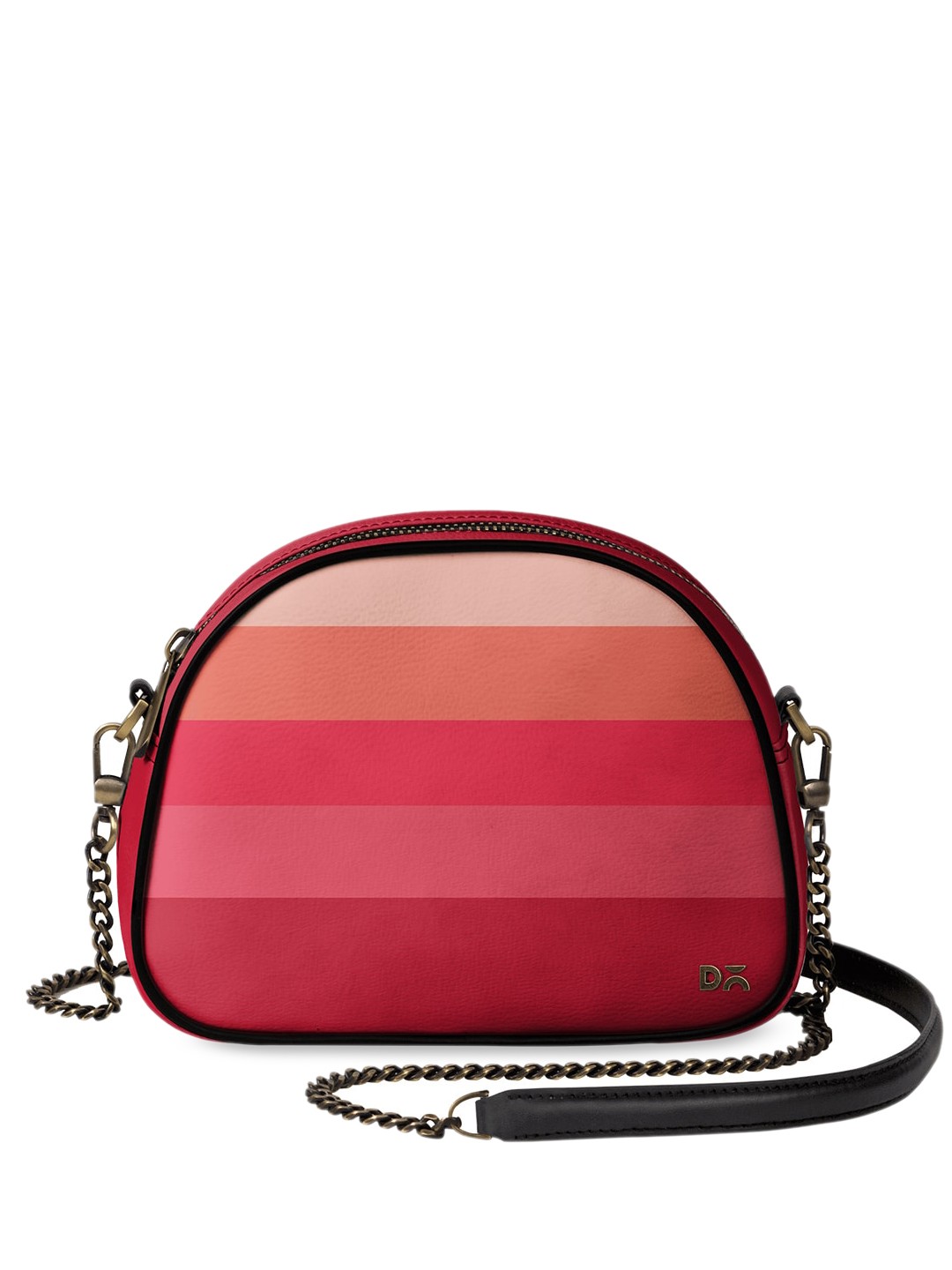 

DailyObjects Pink & Red Striped Sling Bag