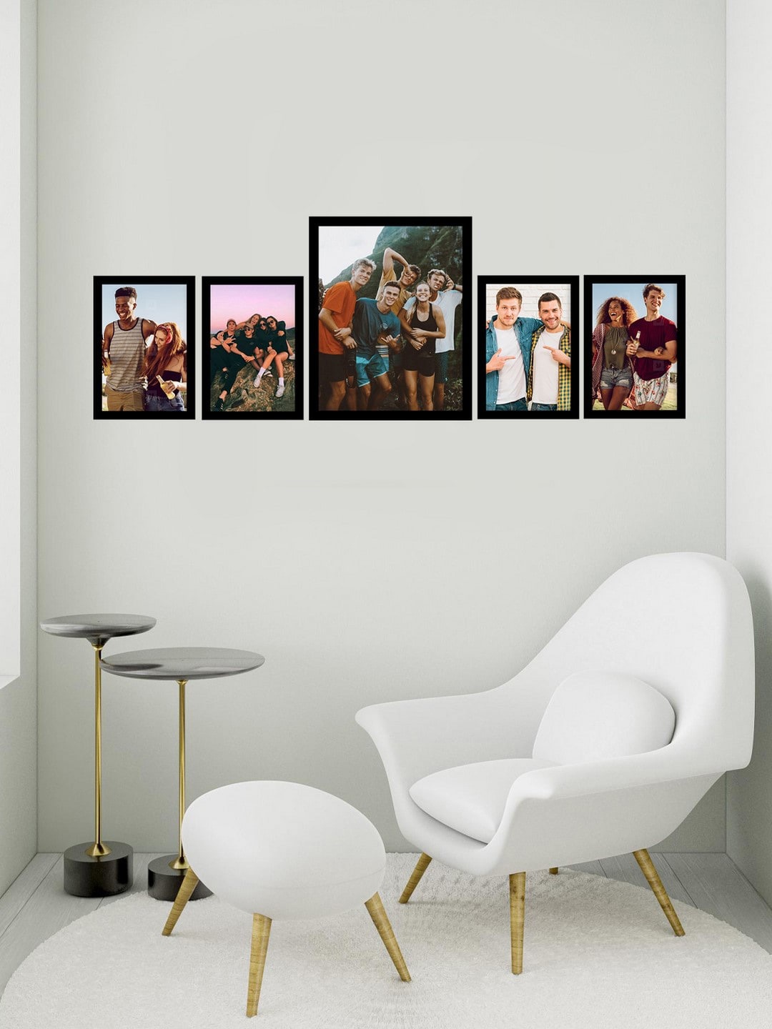 

eCraftIndia Set of 5 Black Solid Memory Wall Collage Photo Frames