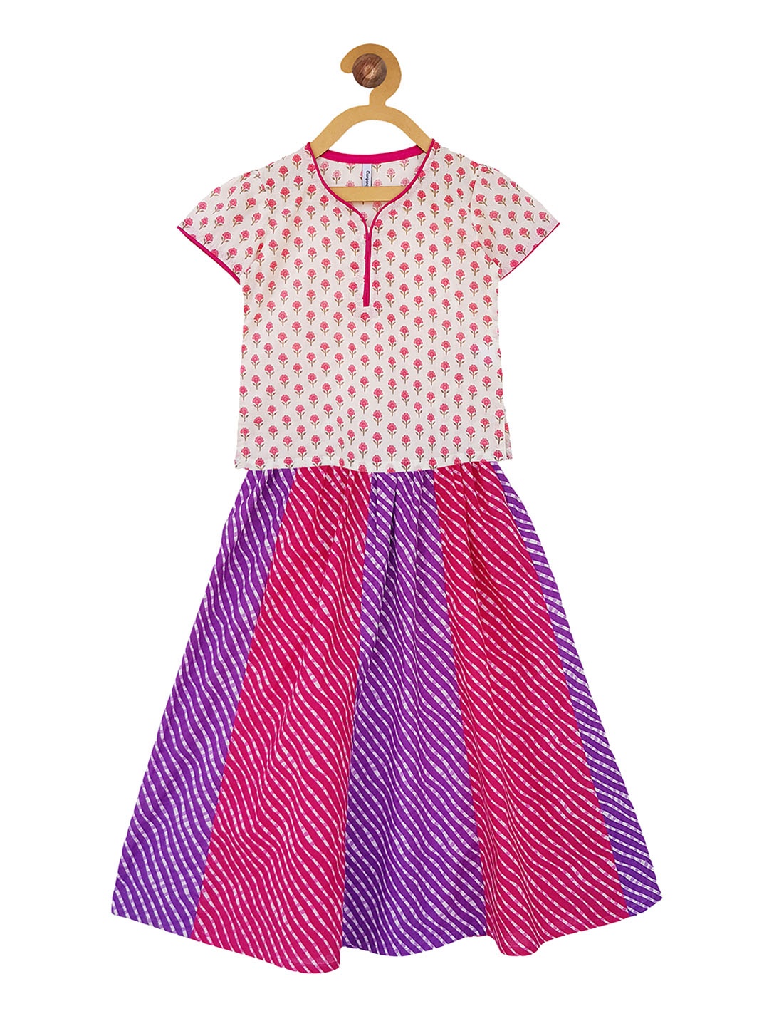 

Campana White & Purple Ready to Wear Lehenga with Blouse