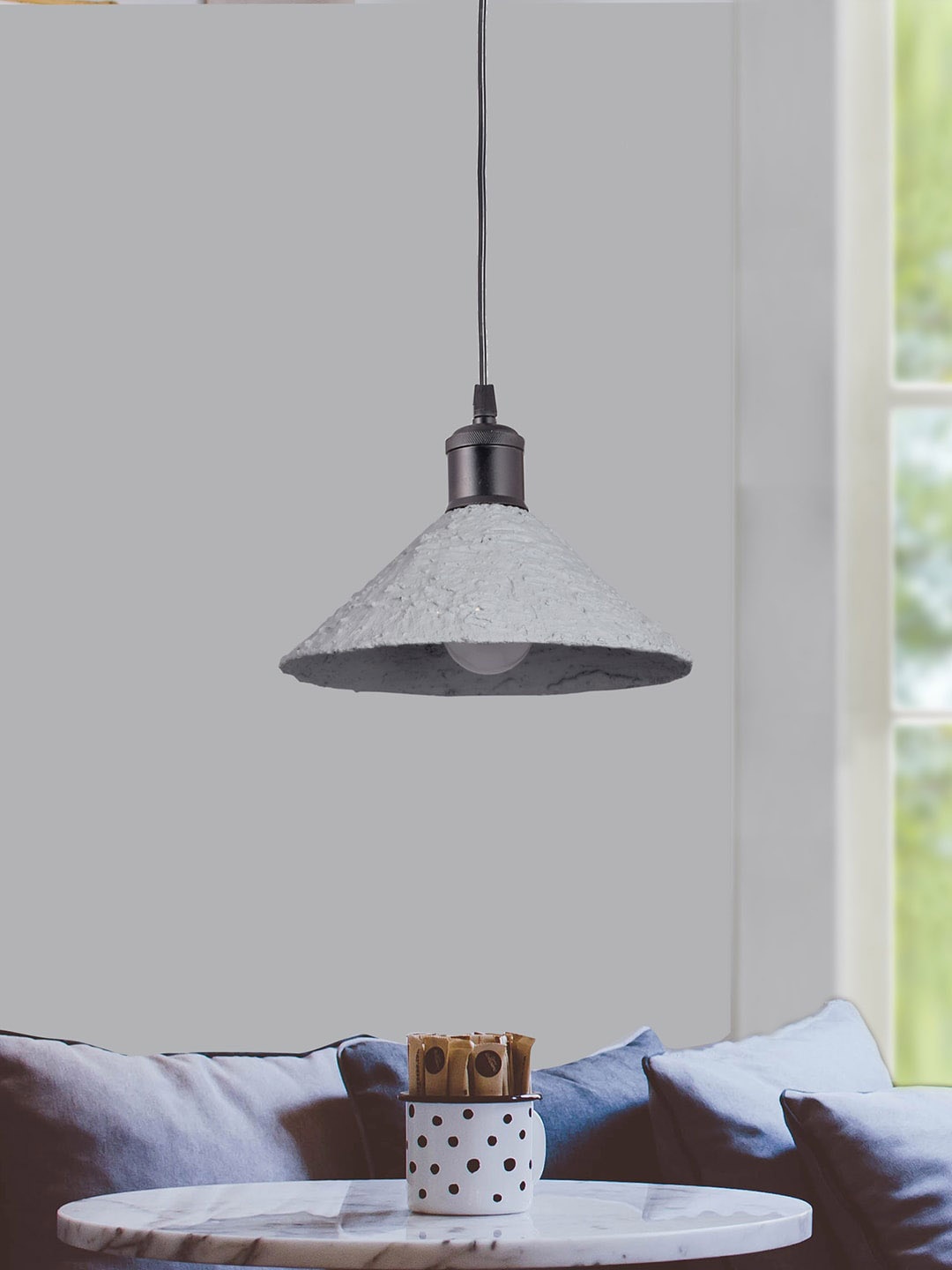 

THE LIGHT STORE Grey Textured Hanging Light