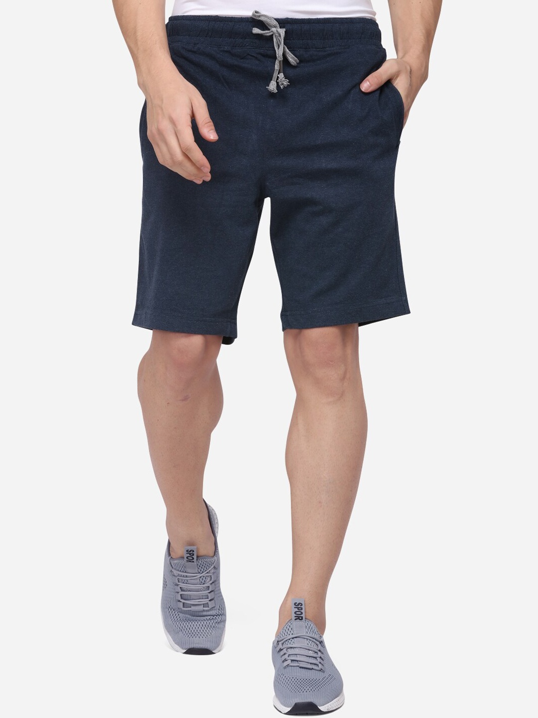 

JADE BLUE Men Navy Blue Solid Regular Fit Regular Shorts