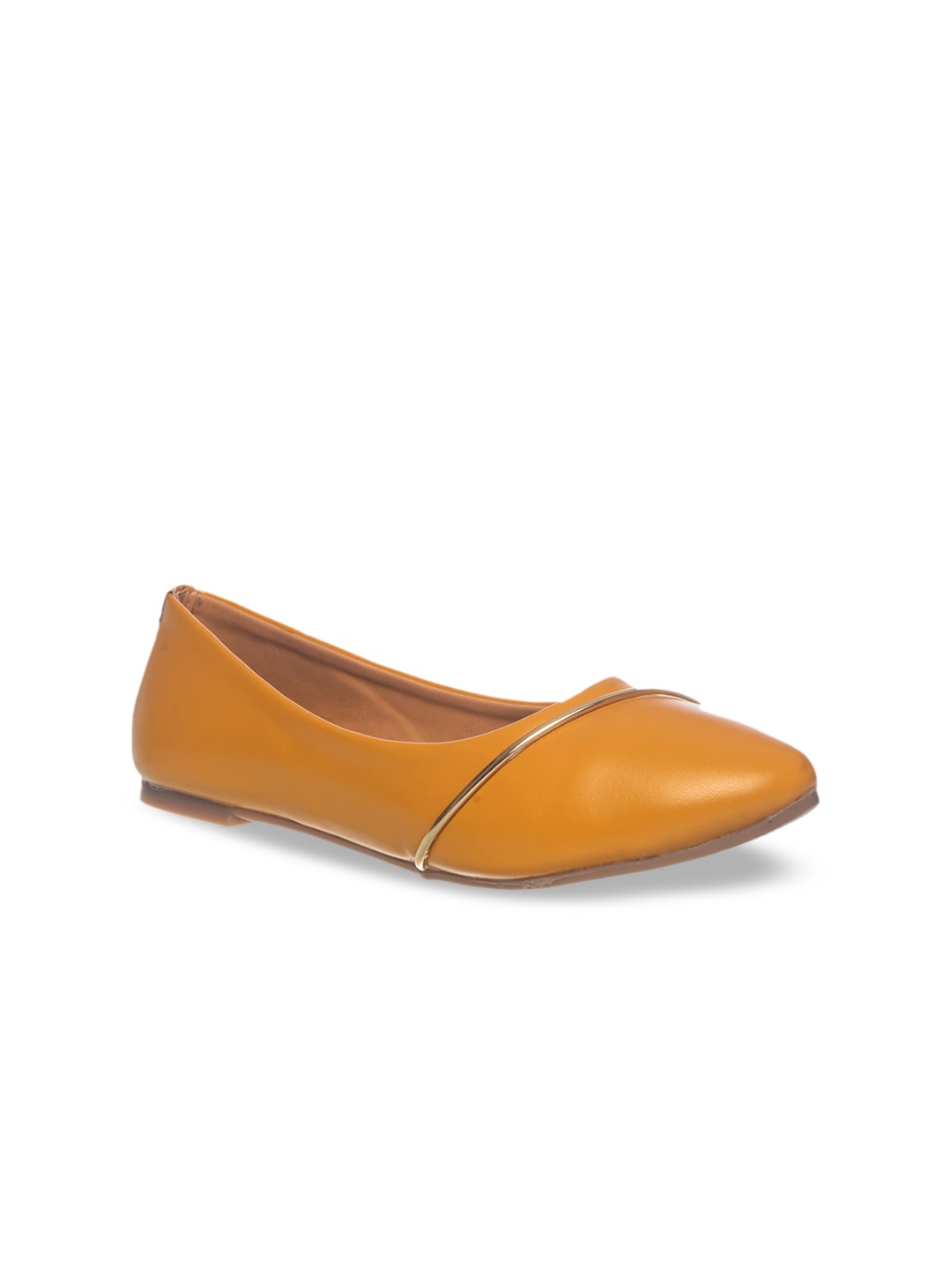

Khadims Women Mustard Yellow Solid Ballerinas