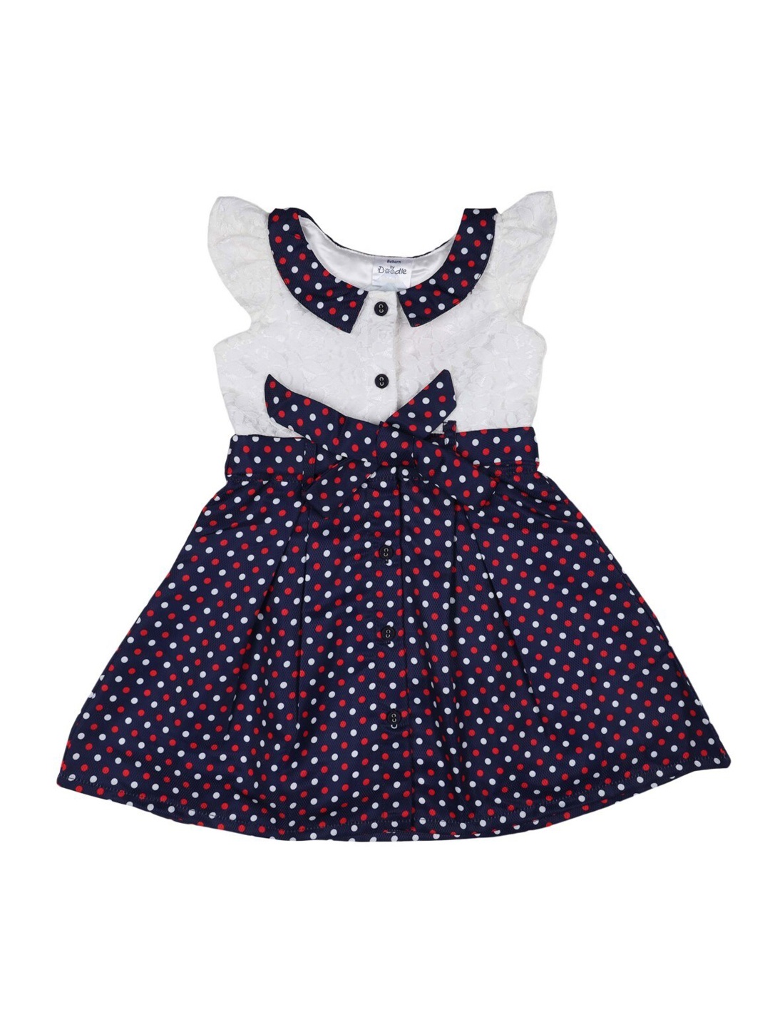 

Doodle Girls Navy Blue Printed Shirt Dress