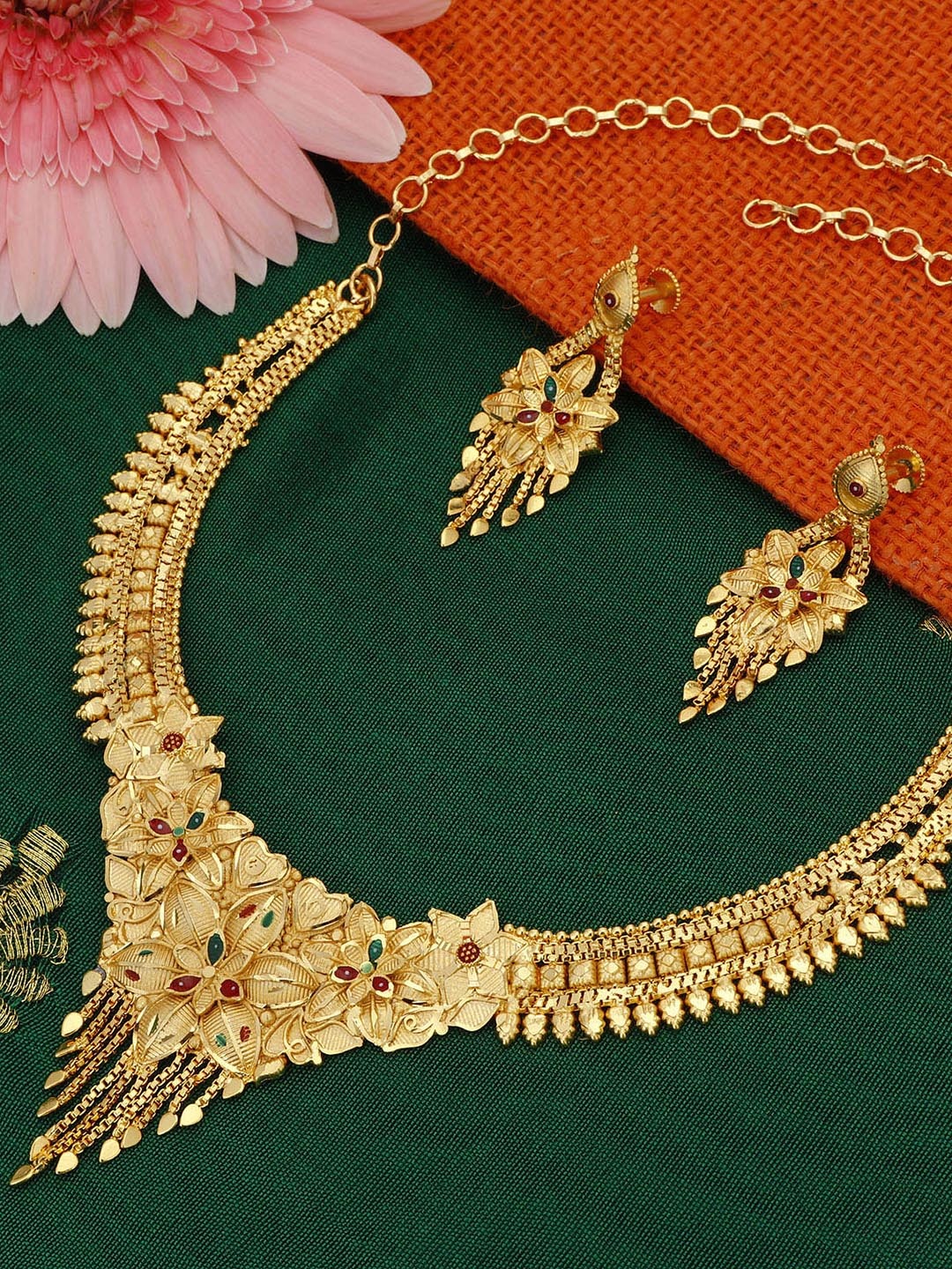 

Sukkhi 24K Gold-Plated Wedding Antique Jewellery Set