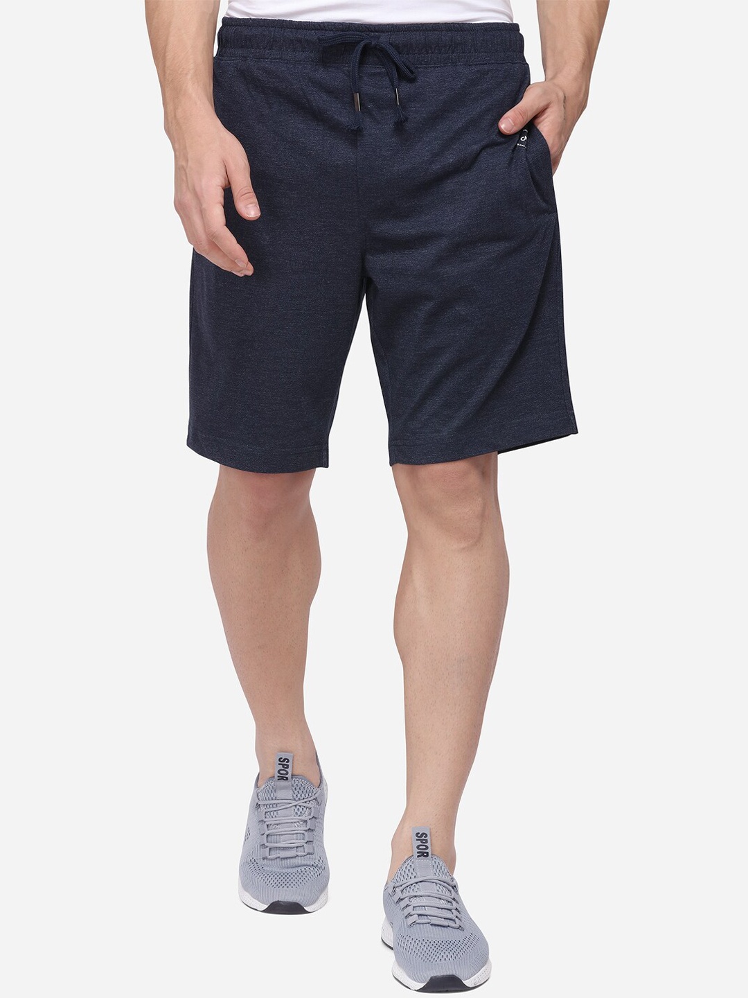 

JADE BLUE Men Navy Blue Solid Regular Fit Regular Shorts