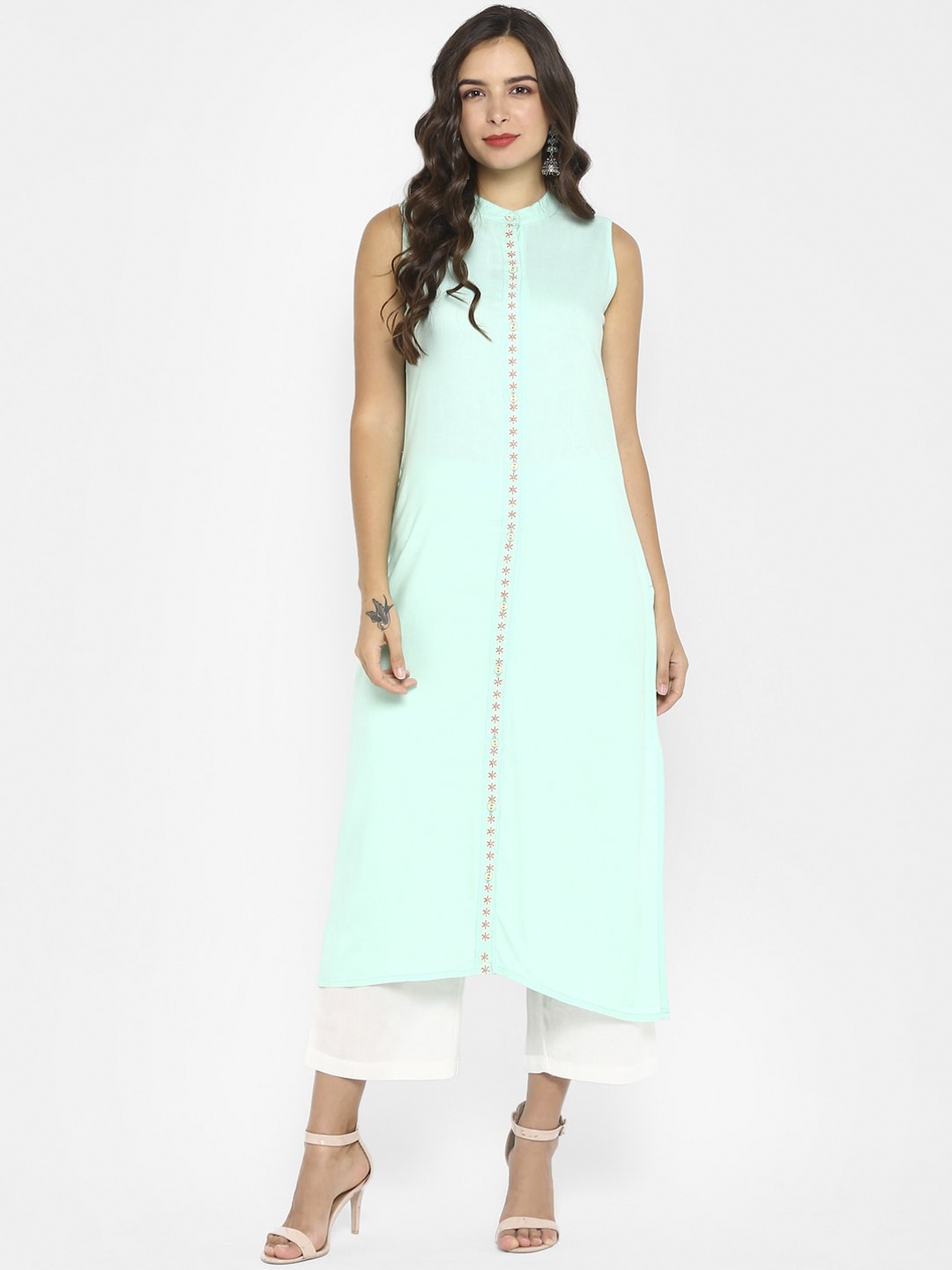 

Aprique FAB Women Green Solid A-Line Kurta