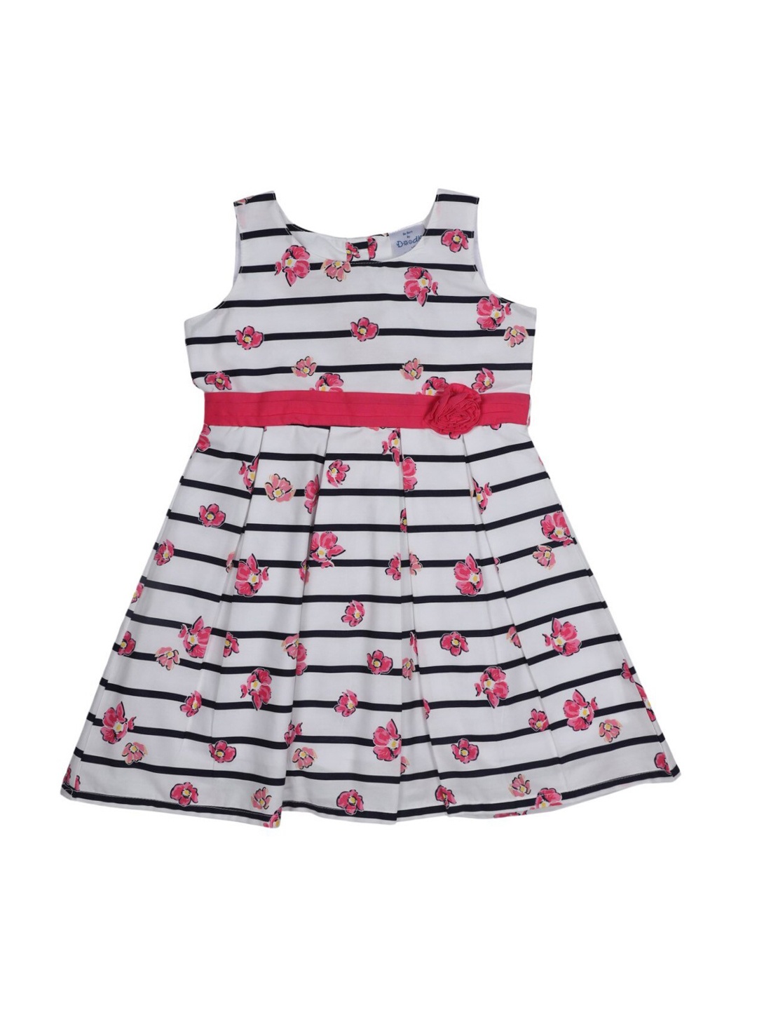 

Doodle Girls White & Black Printed Fit and Flare Dress