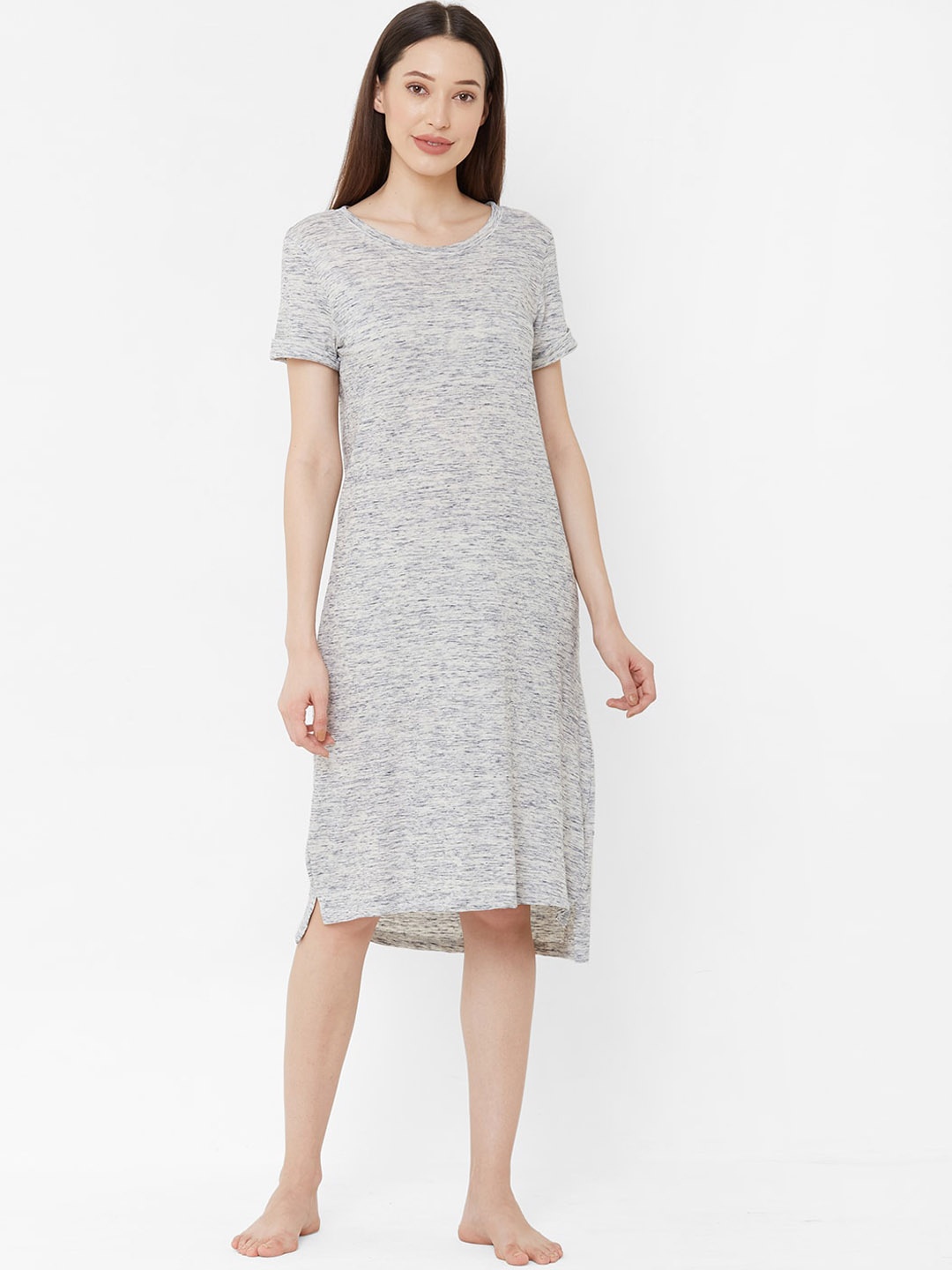 

Mystere Paris Women Grey Solid Nightdress