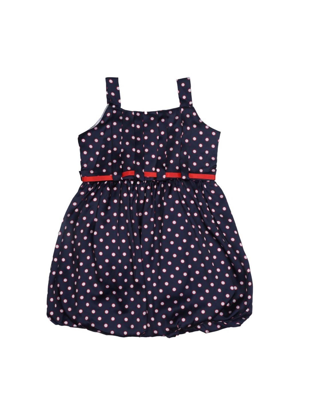 

Doodle Girls Navy Blue Polka Dot Printed Balloon Dress