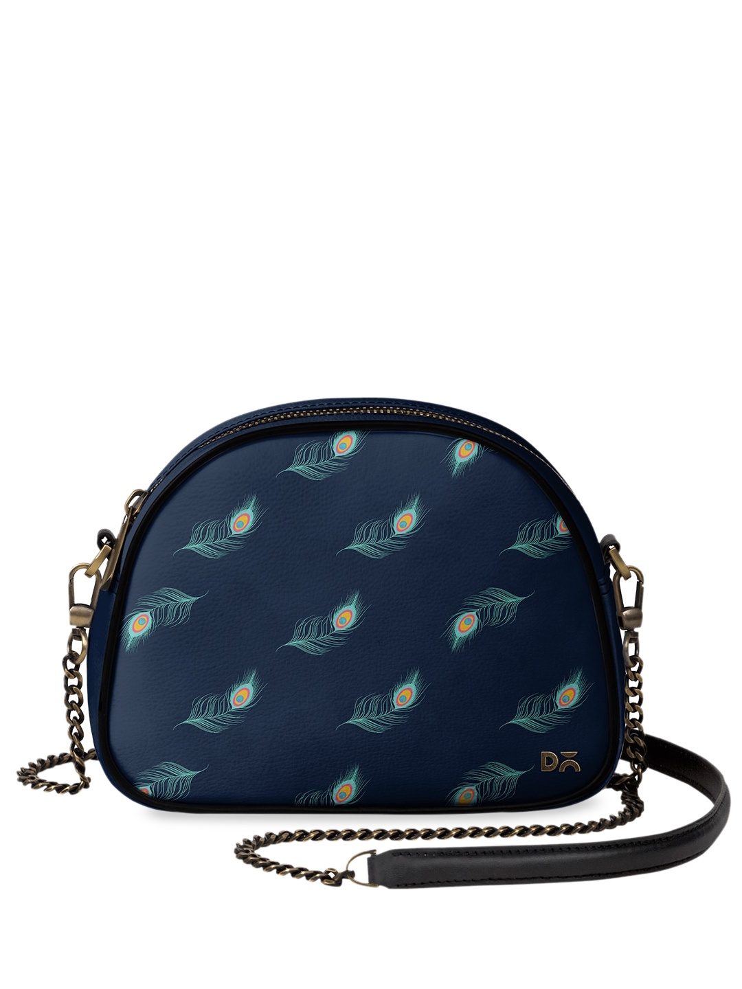 

DailyObjects Navy Blue & Green Printed Sling Bag