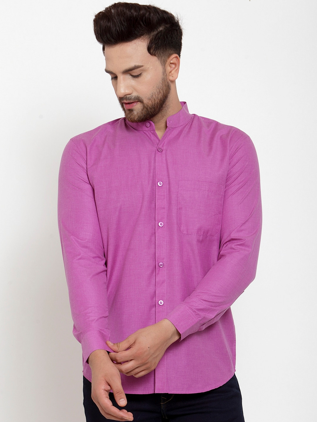 

JAINISH Men Pink Classic Regular Fit Solid Casual Shirt