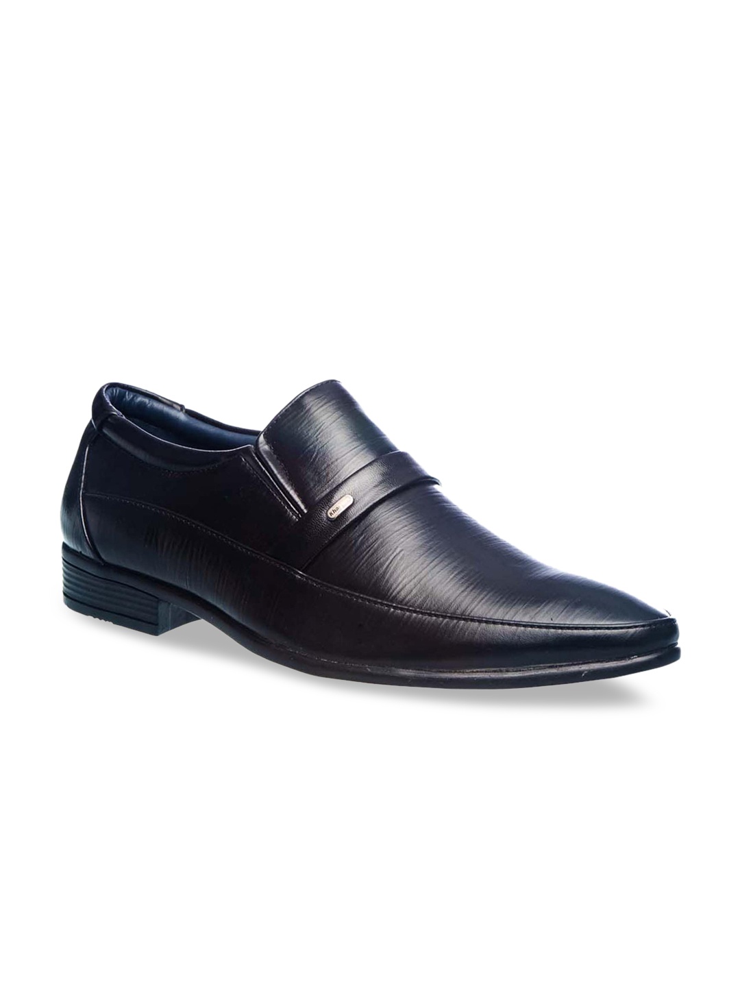 

Khadims Men Black Solid Formal Slip-Ons