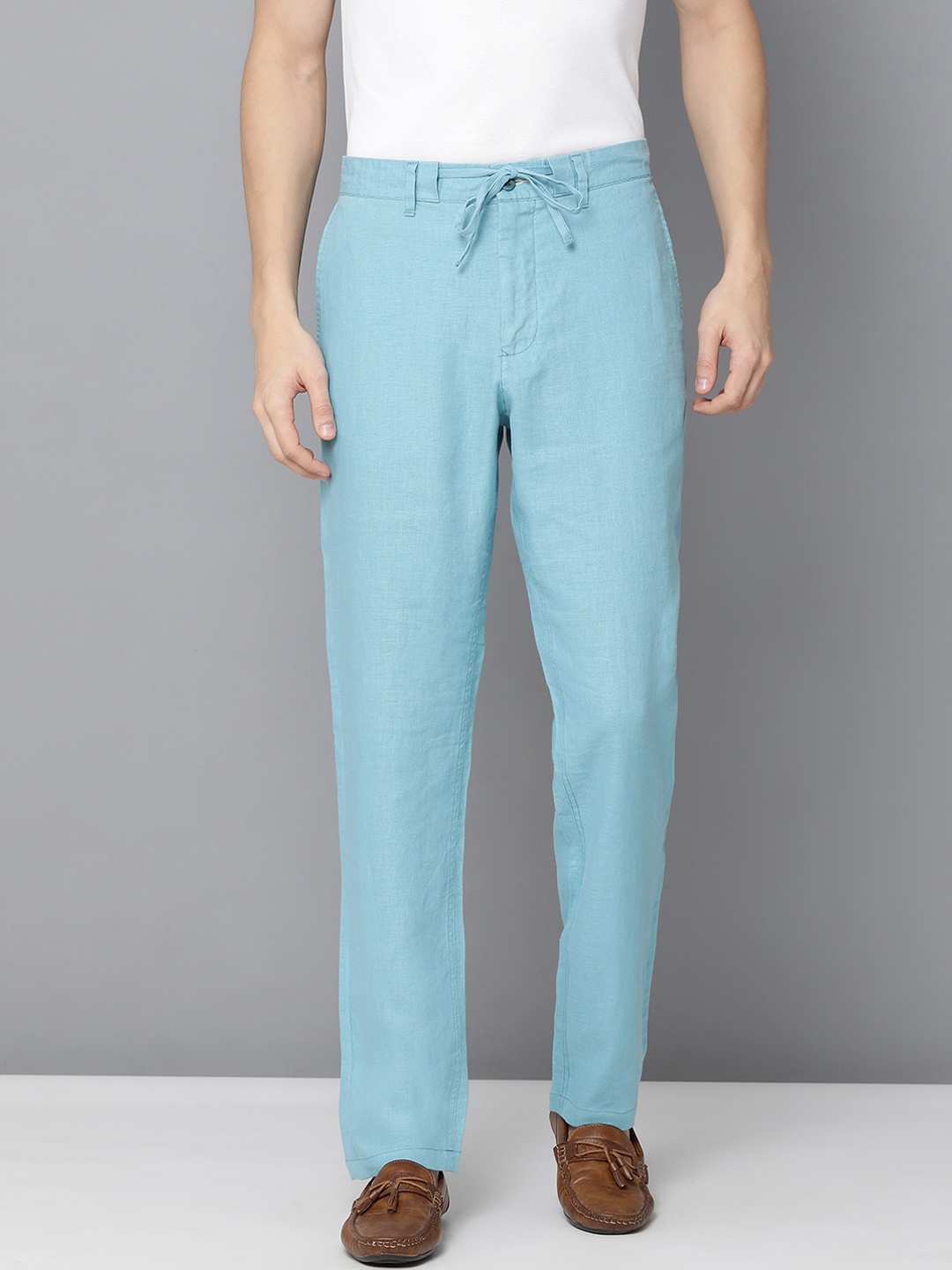 

GANT Men Blue Solid Regular Trousers