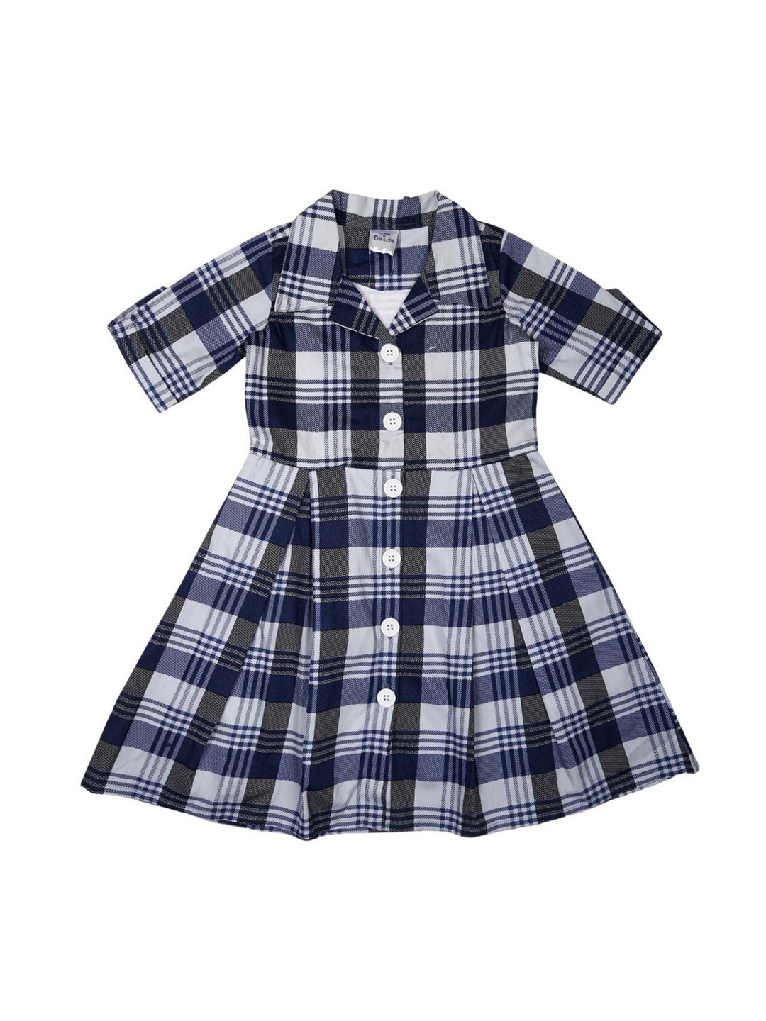 

Doodle Girls Blue & White Checked Shirt Dress