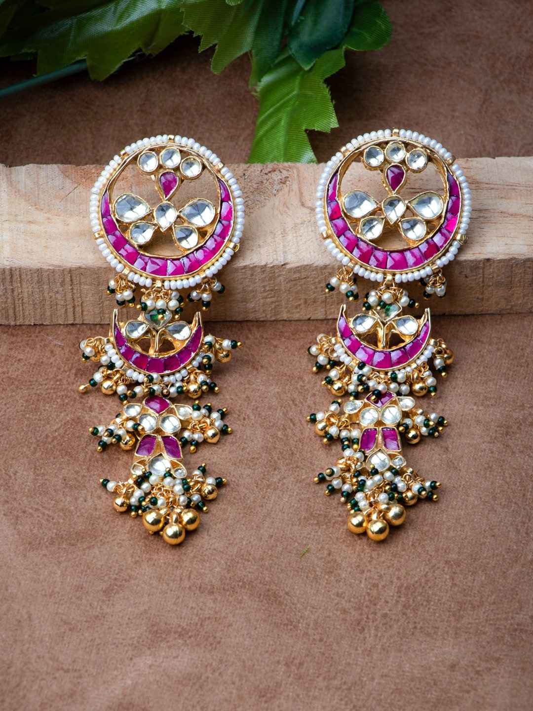 

MORKANTH JEWELLERY Gold-Plated & Pink Classic Drop Enamelled Earrings