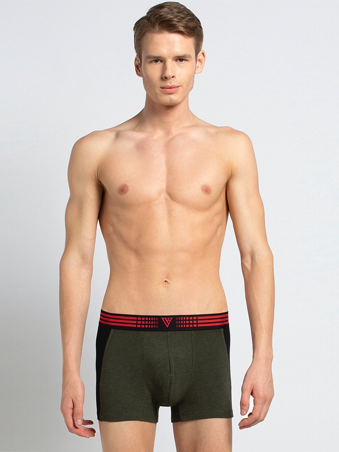 

Van Heusen Men Olive Solid Antibacterial Colour Fresh Trunks, Green