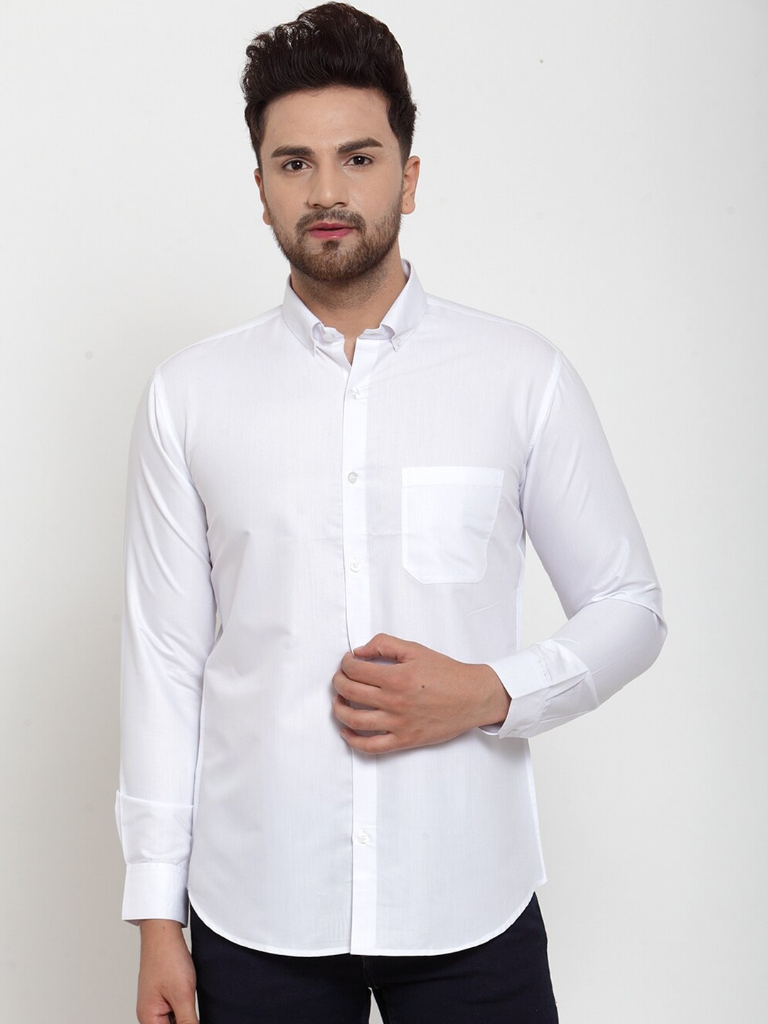 

JAINISH Men White Classic Regular Fit Solid Casual Shirt