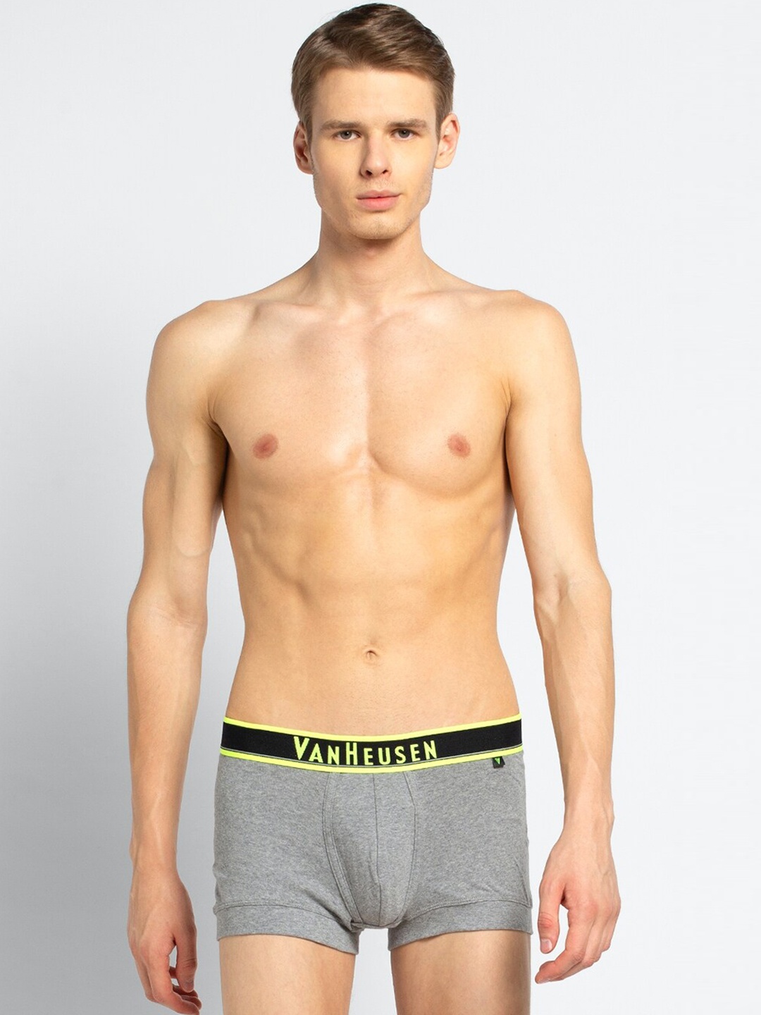 

Van Heusen Men Grey Solid Neon Elasticized Waistband Ultra Soft Trunks