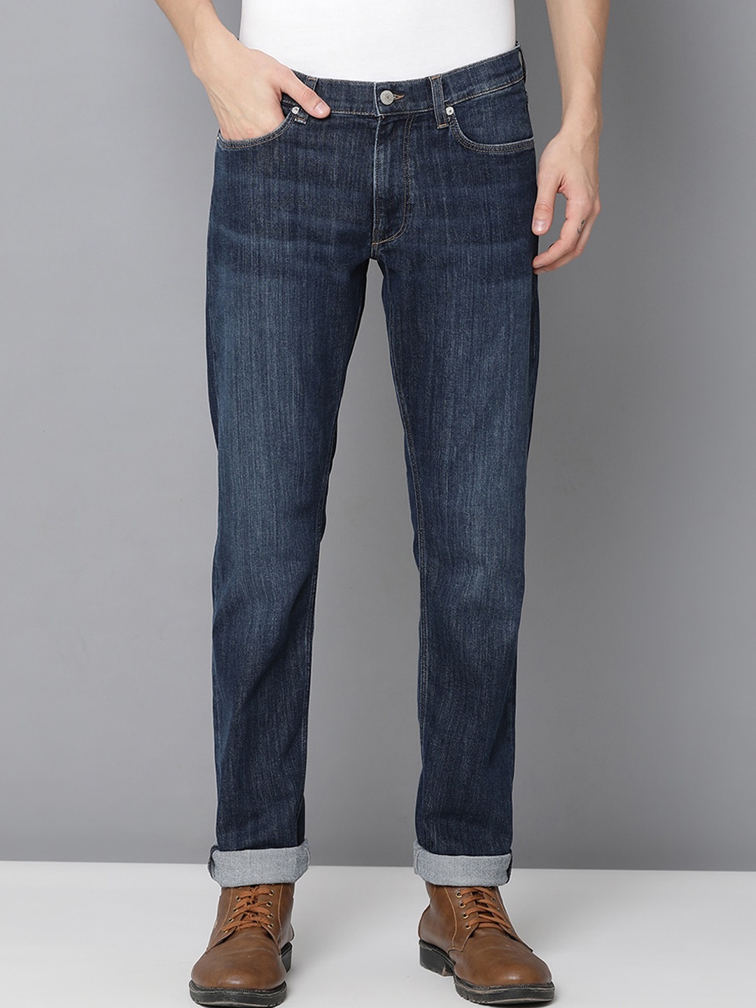 

GANT Men Blue Regular Fit Mid-Rise Clean Look Jeans