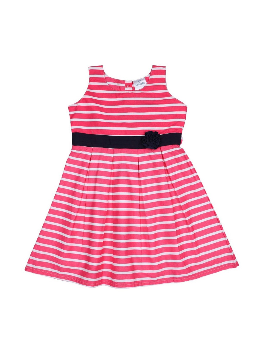 

Doodle Girls Pink Striped A-Line Dress