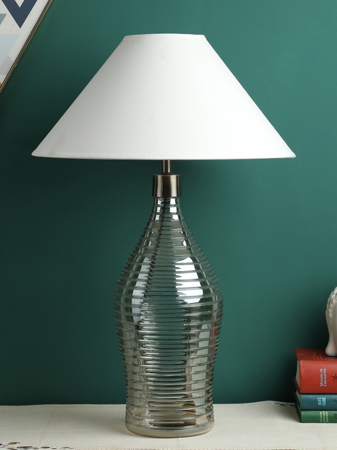 

THE LIGHT STORE Grey Solid Bedside Standard Lamp with Shade