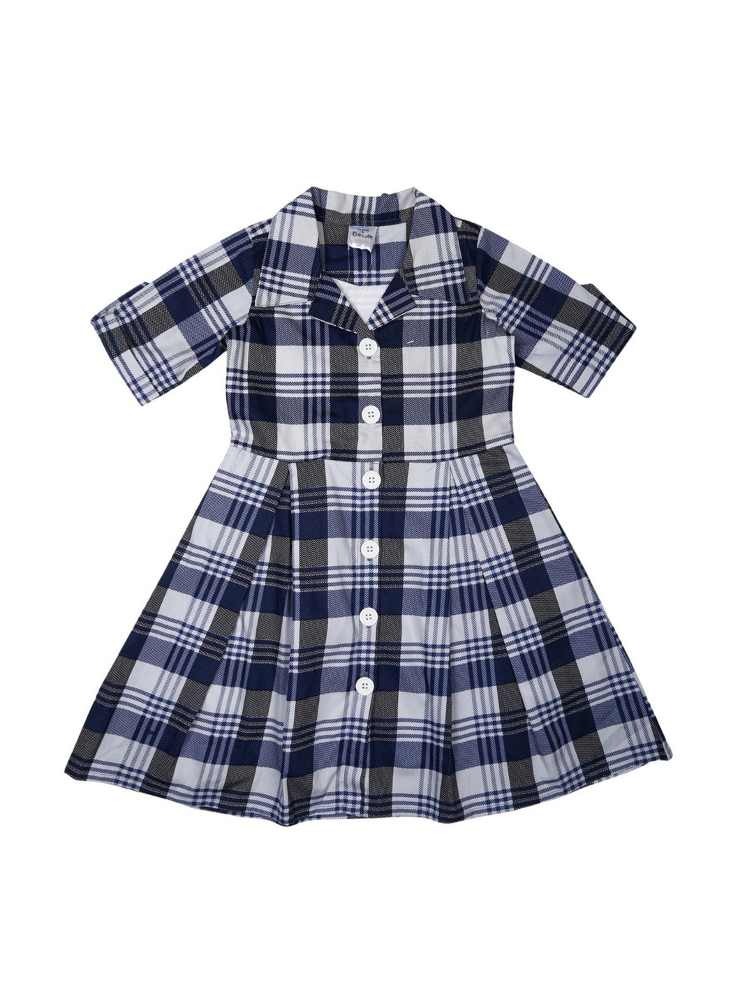 

Doodle Girls Blue & White Checked Shirt Dress