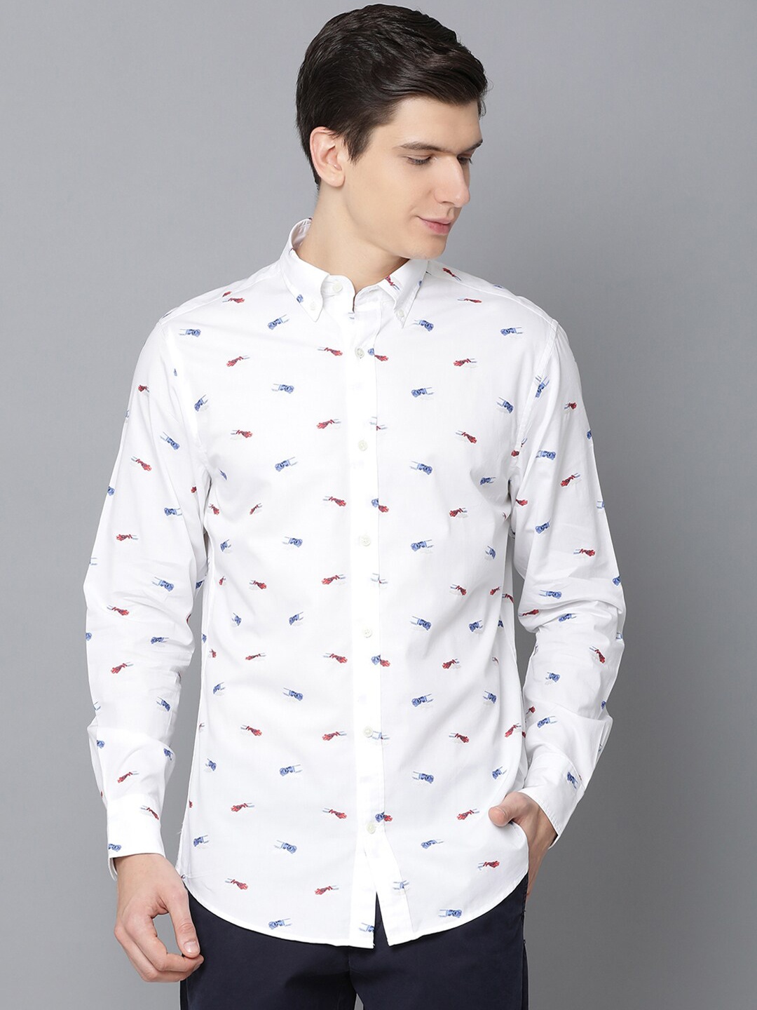 

GANT Men White Regular Fit Printed Casual Shirt