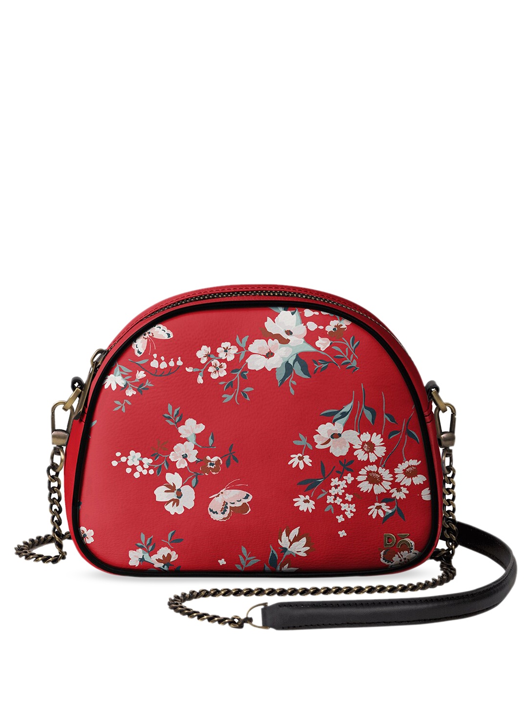 DailyObjects Red & White Floral Printed Sling Bag