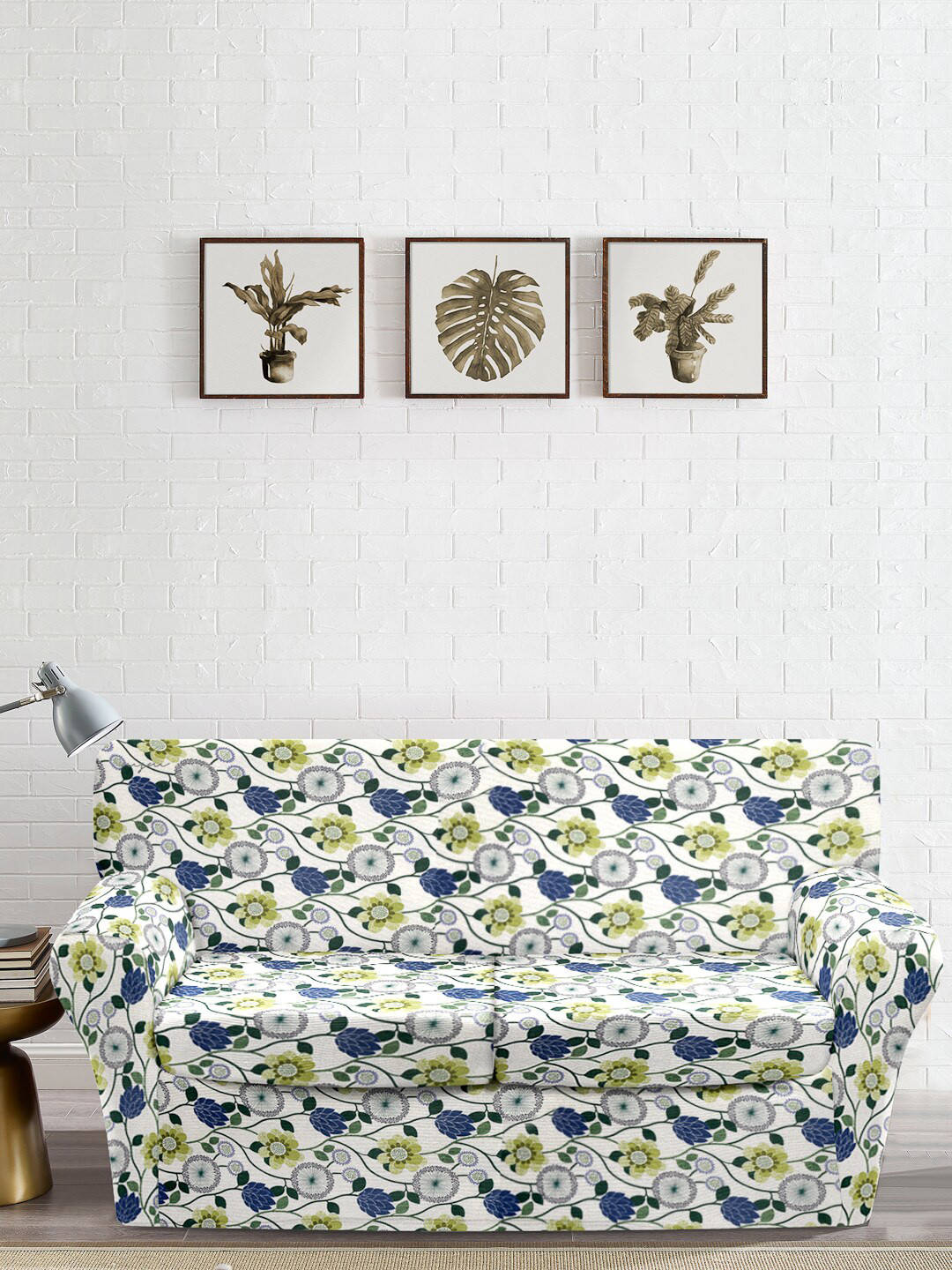 

Cortina Multicoloured Floral Printed Fitted Three Seater Sofa Cover, Multi