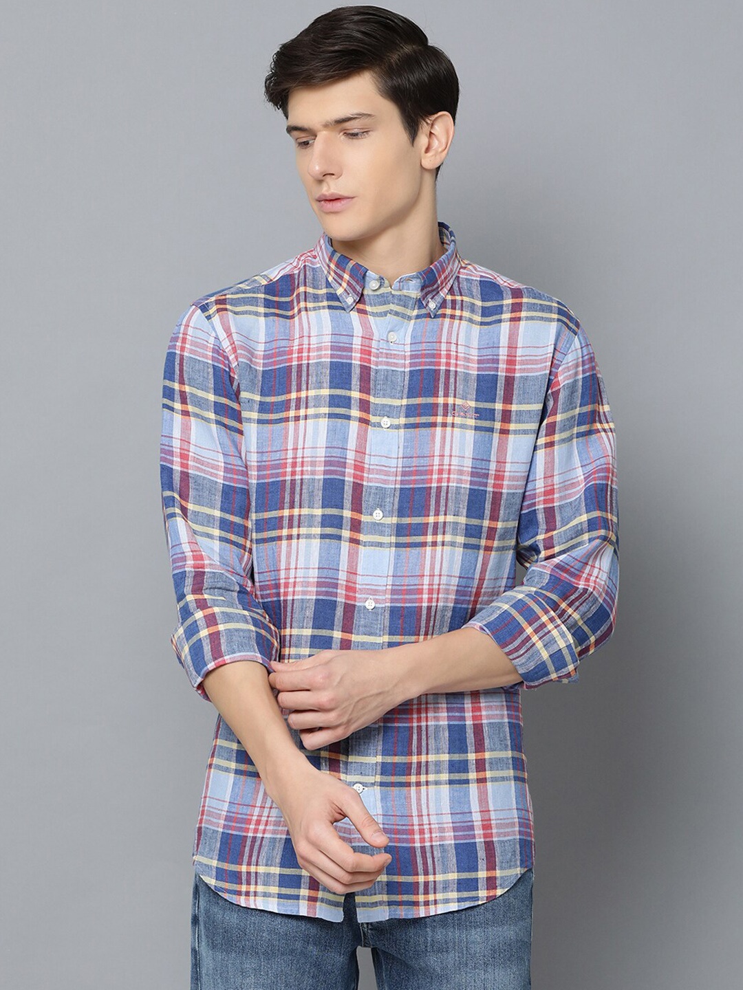 

GANT Men Blue & Red Regular Fit Checked Casual Shirt