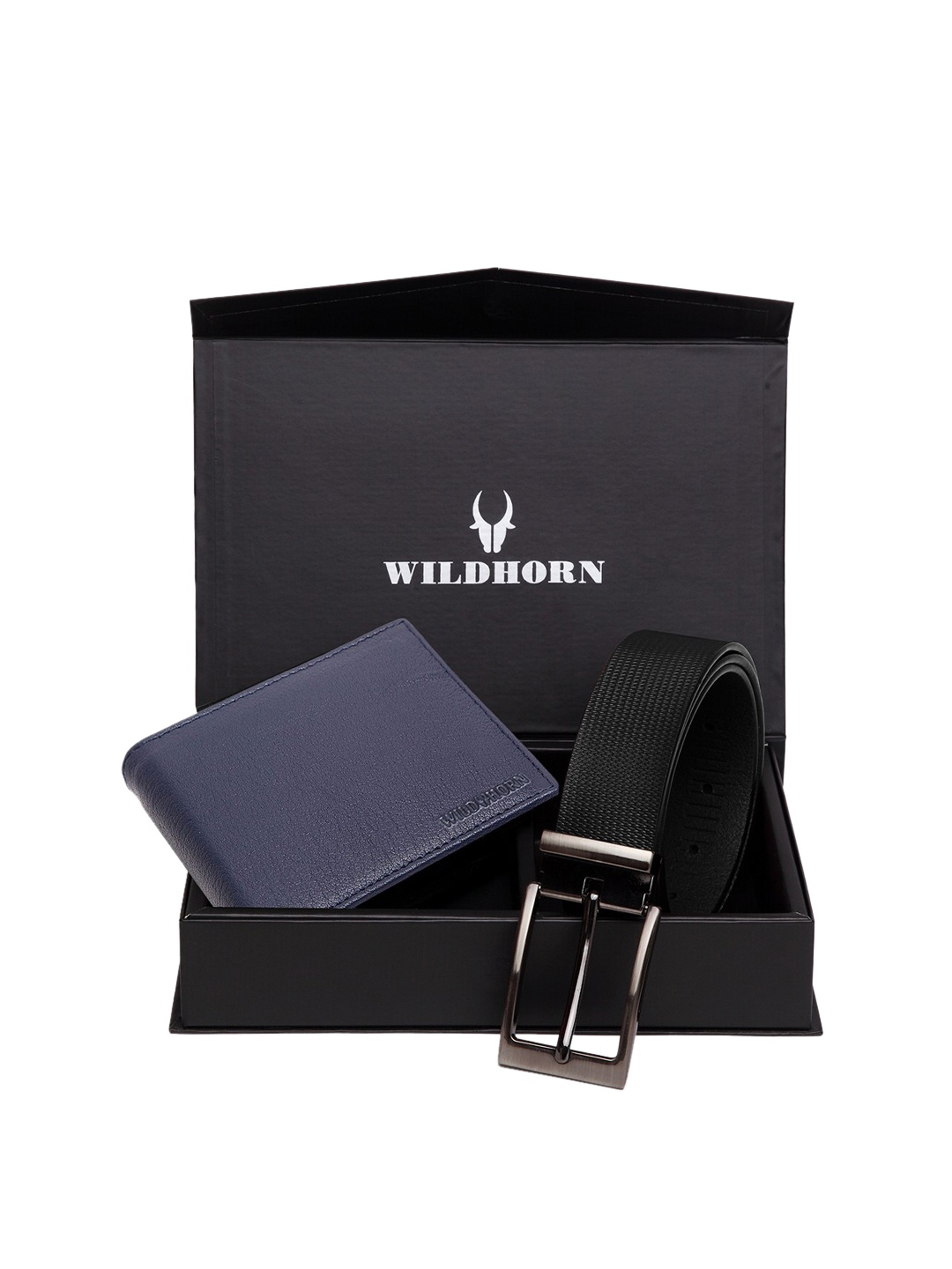 

WildHorn Men Blue & Black RFID Protected Genuine Leather Accessory Gift Set