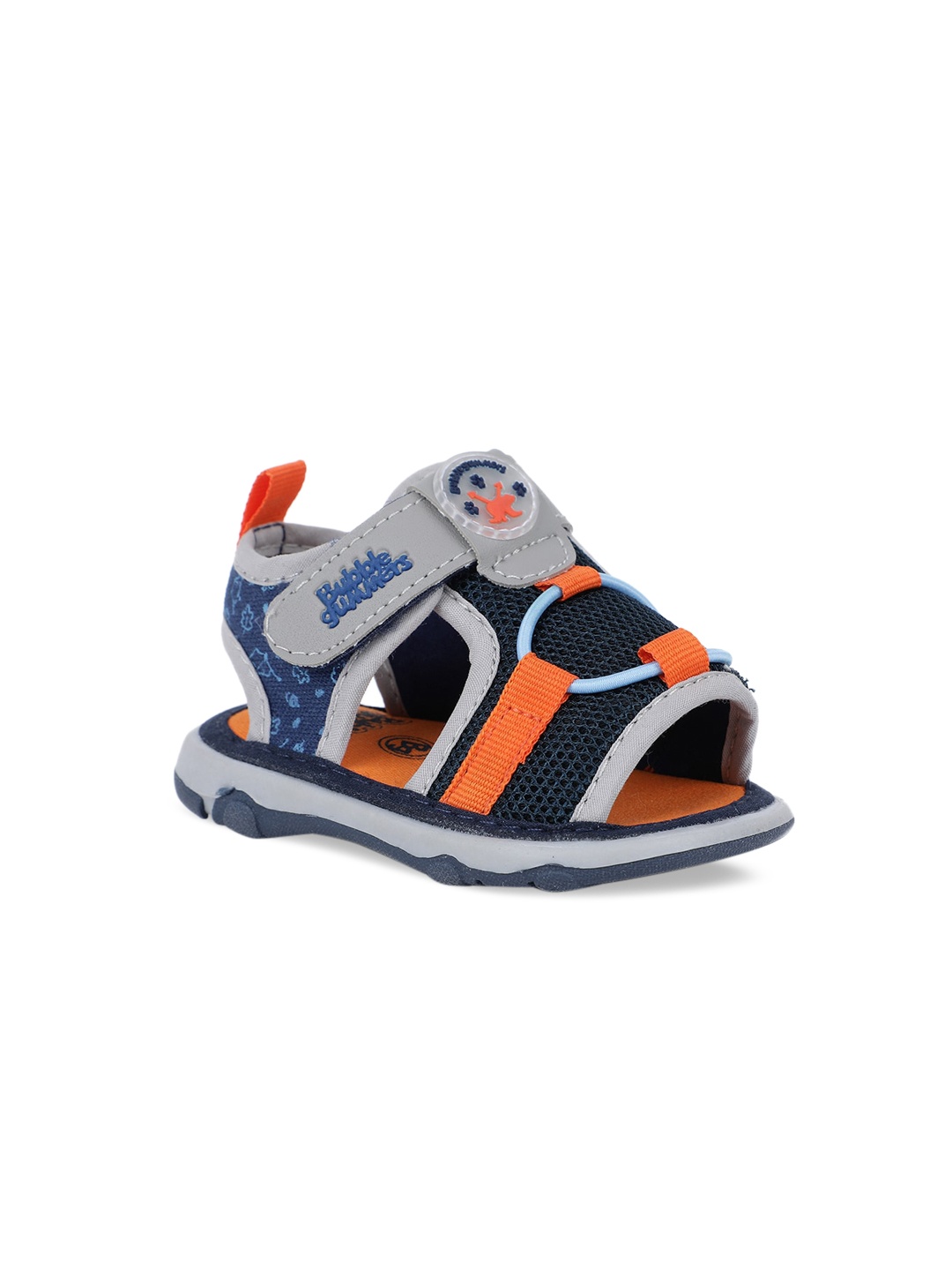

Bubblegummers Boys Blue & Grey Printed Sports Sandals