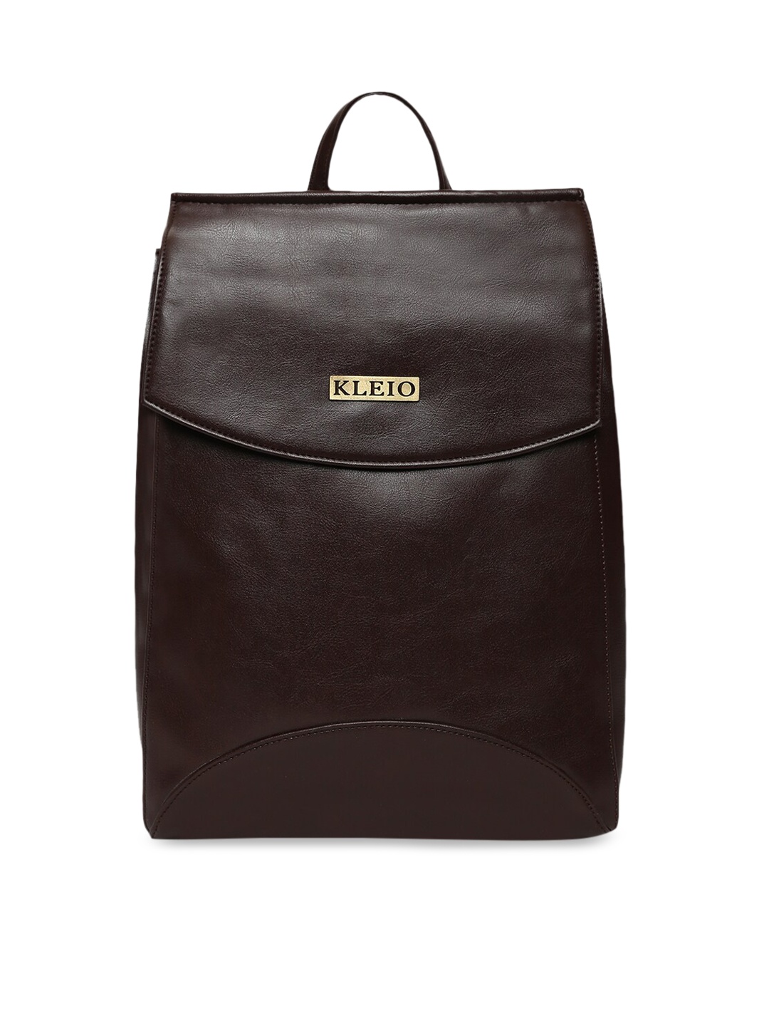 

KLEIO Solid Structured Backpack, Brown