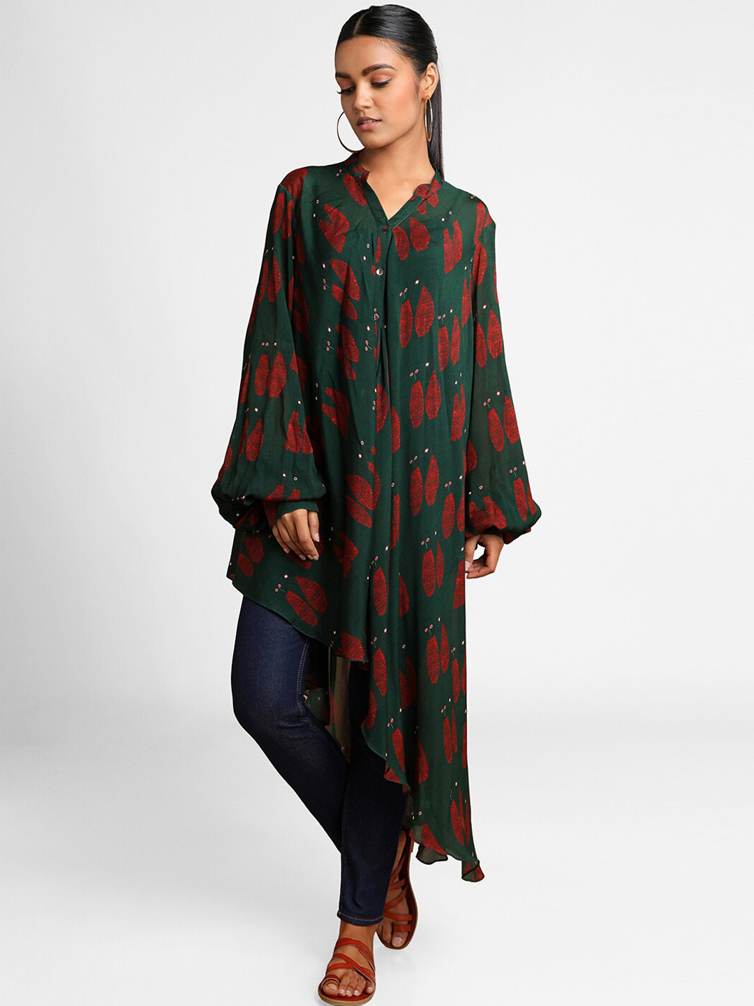 

Masaba Women Green & Red Printed Tunic