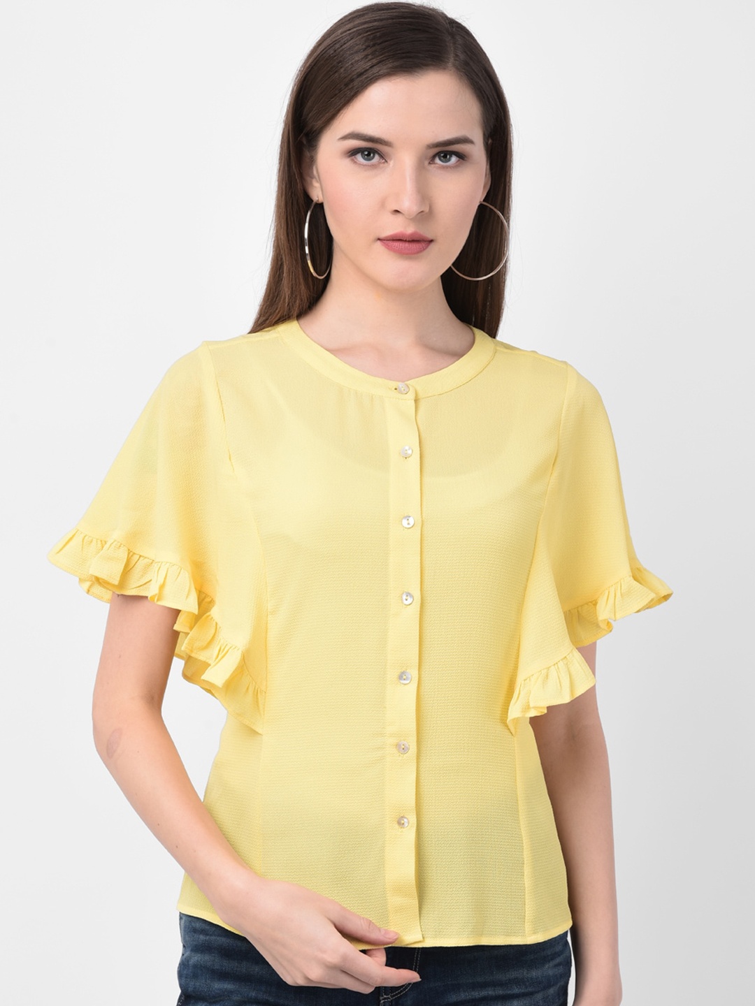 

Latin Quarters Women Yellow Solid Top