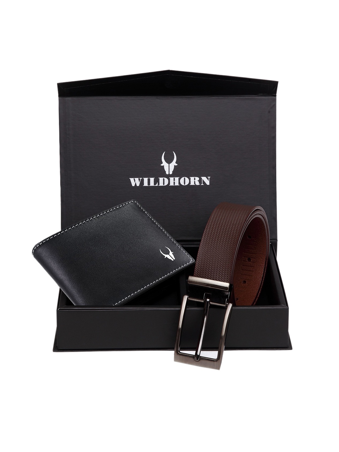 

WildHorn Men Black & Brown RFID Protected Genuine Leather Accessory Gift Set